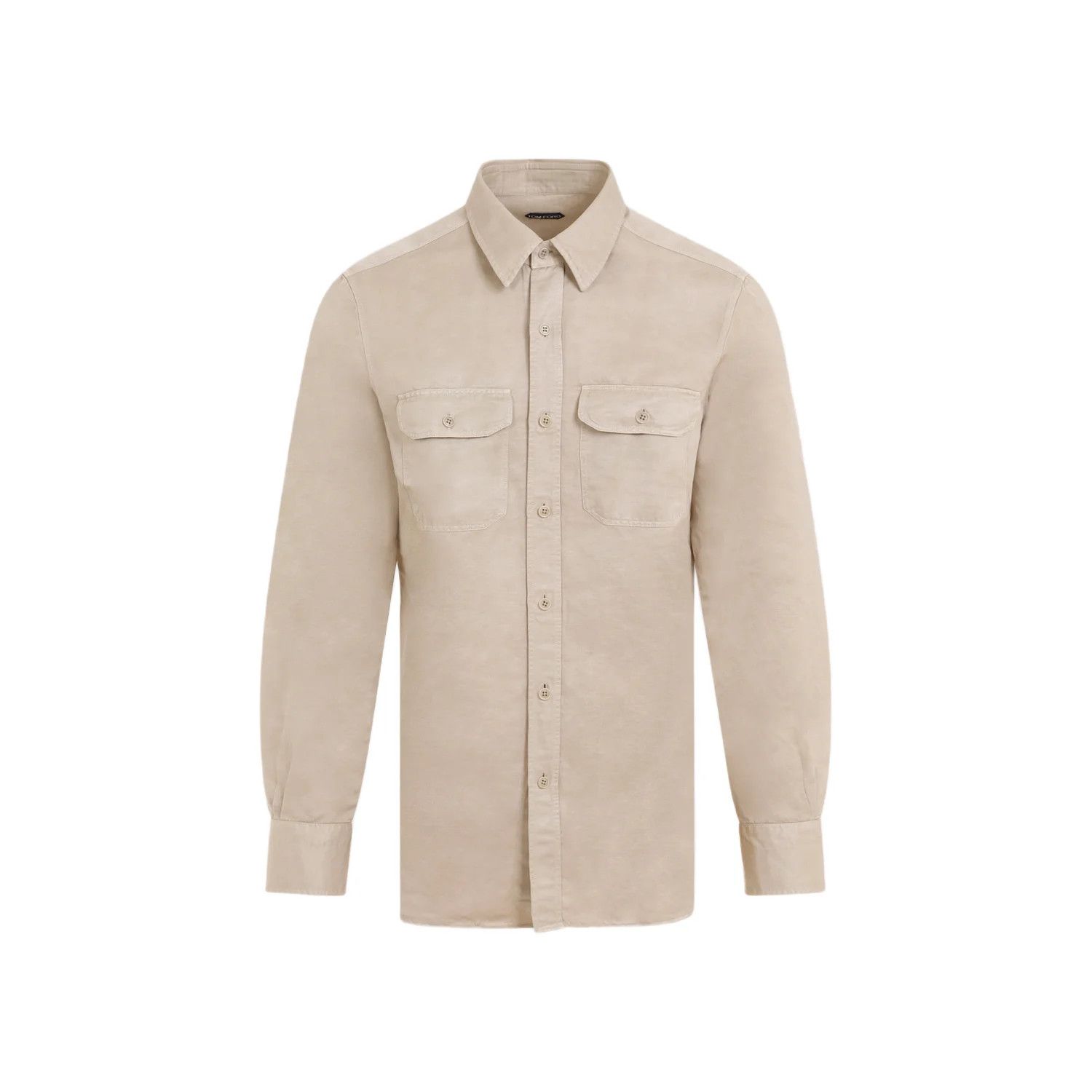 Tom Ford o1y0425 Linen Shirt in Beige Size US S / EU 44-46 / 1 - 1 Thumbnail