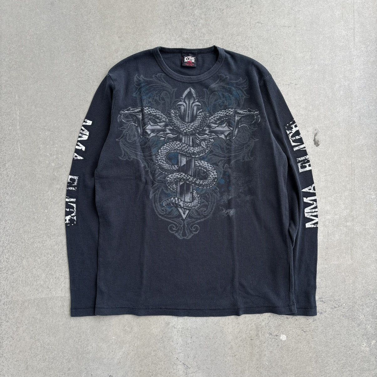 Affliction × Tapout Vintage Y2K MMA Elite Black Thermal Affliction Gothic XL Size US XL / EU 56 / 4 - 2 Thumbnail