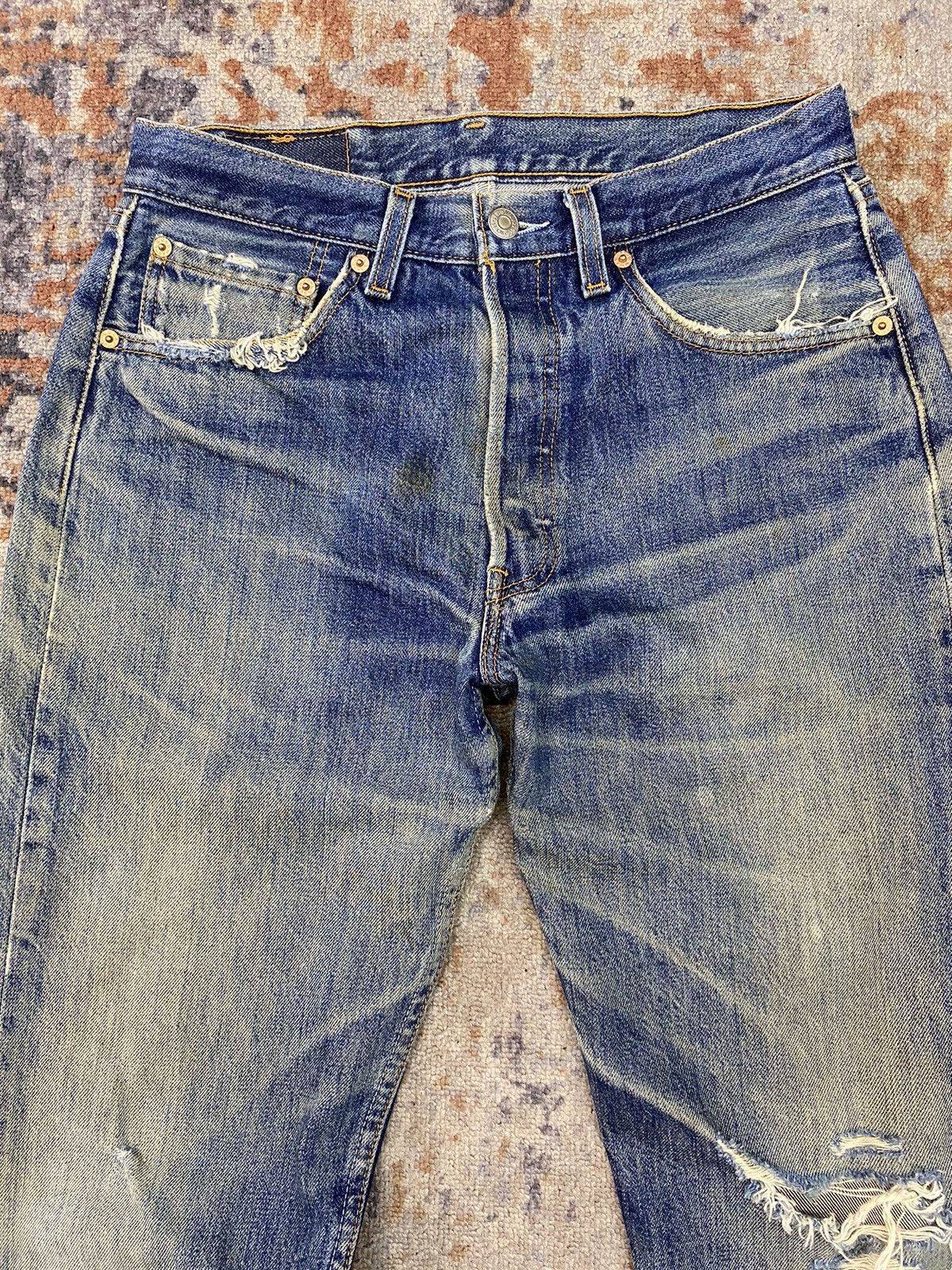 Jean × Levi's Levis mudwash faded distressed jeans pant 29x30 Size US 29 - 8 Thumbnail