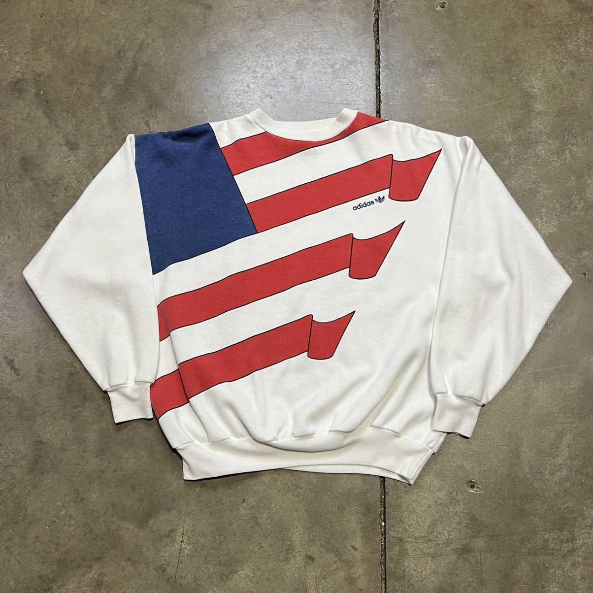 Vintage 80s Adidas USA Flag Sweatshirt Crewneck World Cup