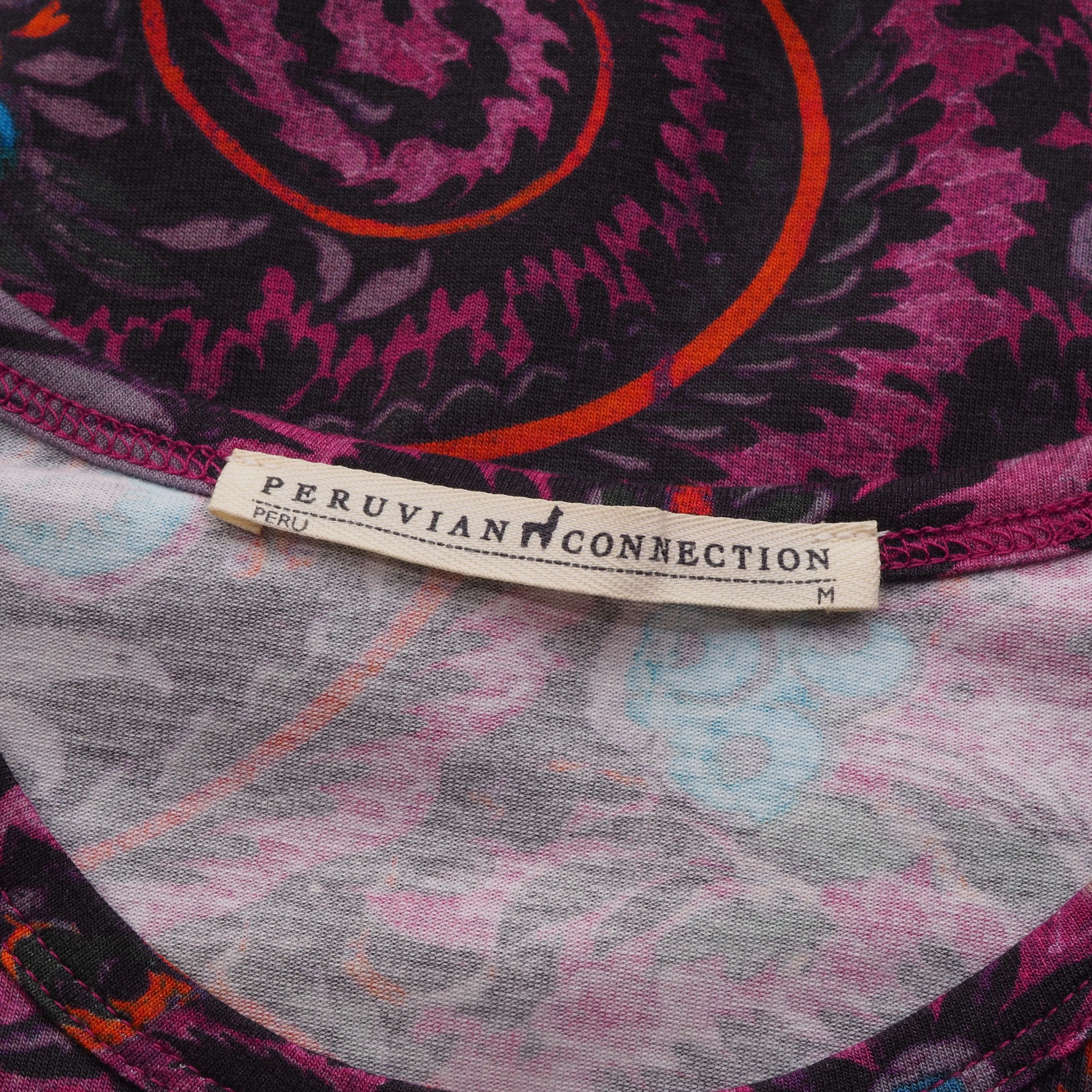 Other Peruvian Connection Purple Floral Top T-Shirt Blouse Size M / US 6-8 / IT 42-44 - 3 Thumbnail