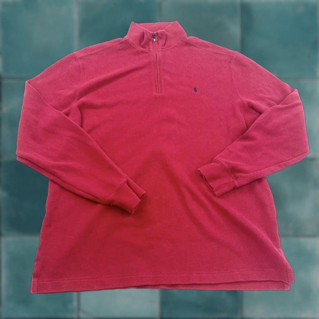 Polo Ralph Lauren Polo Ralph Lauren Sweater 1/4 Zip Mens L Red Mock Neck Pullover Size US L / EU 52-54 / 3 - 1 Thumbnail