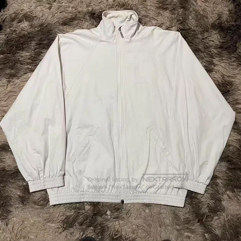 Balenciaga Balenciaga White 3B embroidered cotton padded jacket Size US XXS / EU 40 - 1 Thumbnail