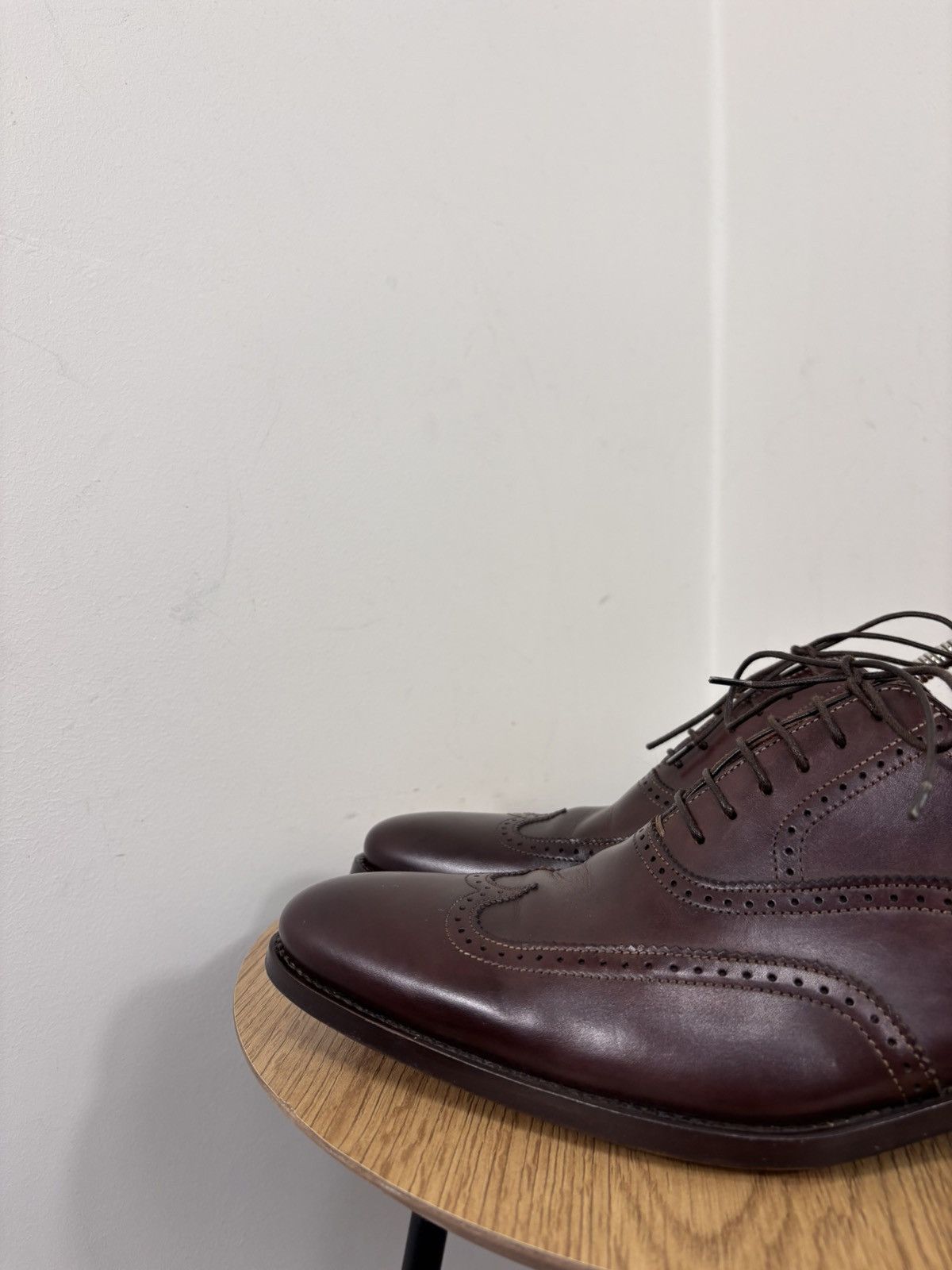Santoni Santoni Men’s Burgundy Brown Leather Oxford Dress Shoes Size US 9 / EU 42 - 10 Thumbnail