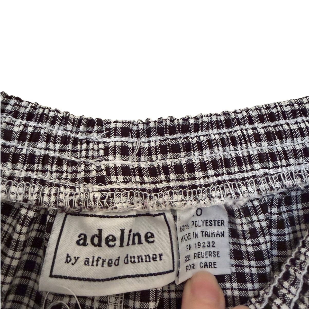 Vintage Vintage 80s Black and White Plaid Grid Print Stretchy Pants Size 32" / US 10 / IT 46 - 5 Thumbnail
