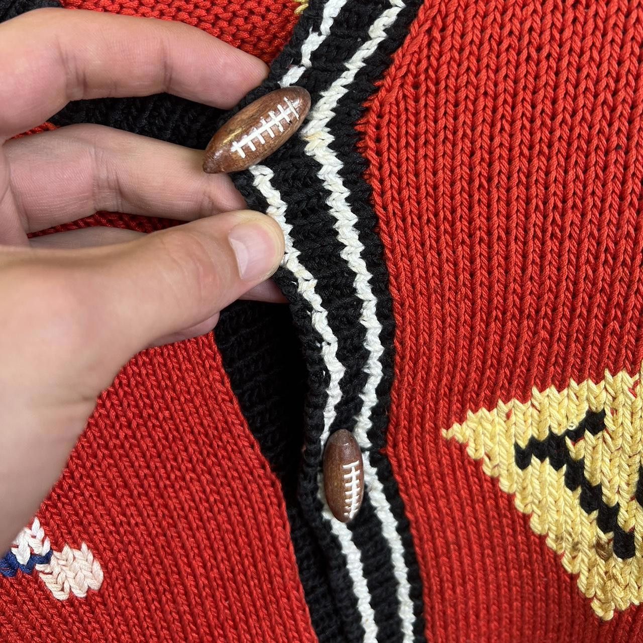 Vintage 80s Vintage Red Knit Cardigan Berek Sweater 1988 Size US L / EU 52-54 / 3 - 4 Thumbnail