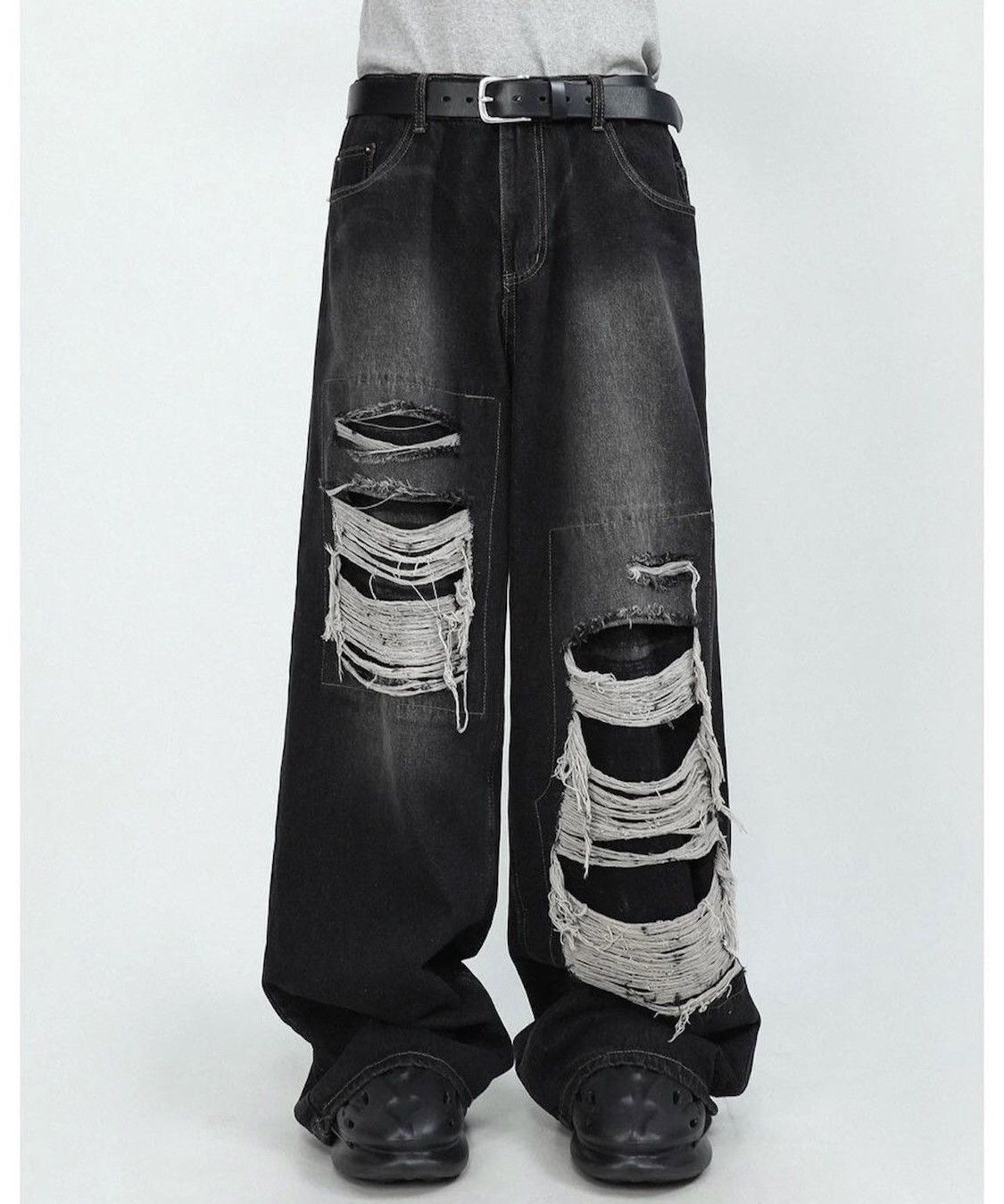 パンツ black damage denim swag opium Vintage Baggy Distressed Denim Swag Opium