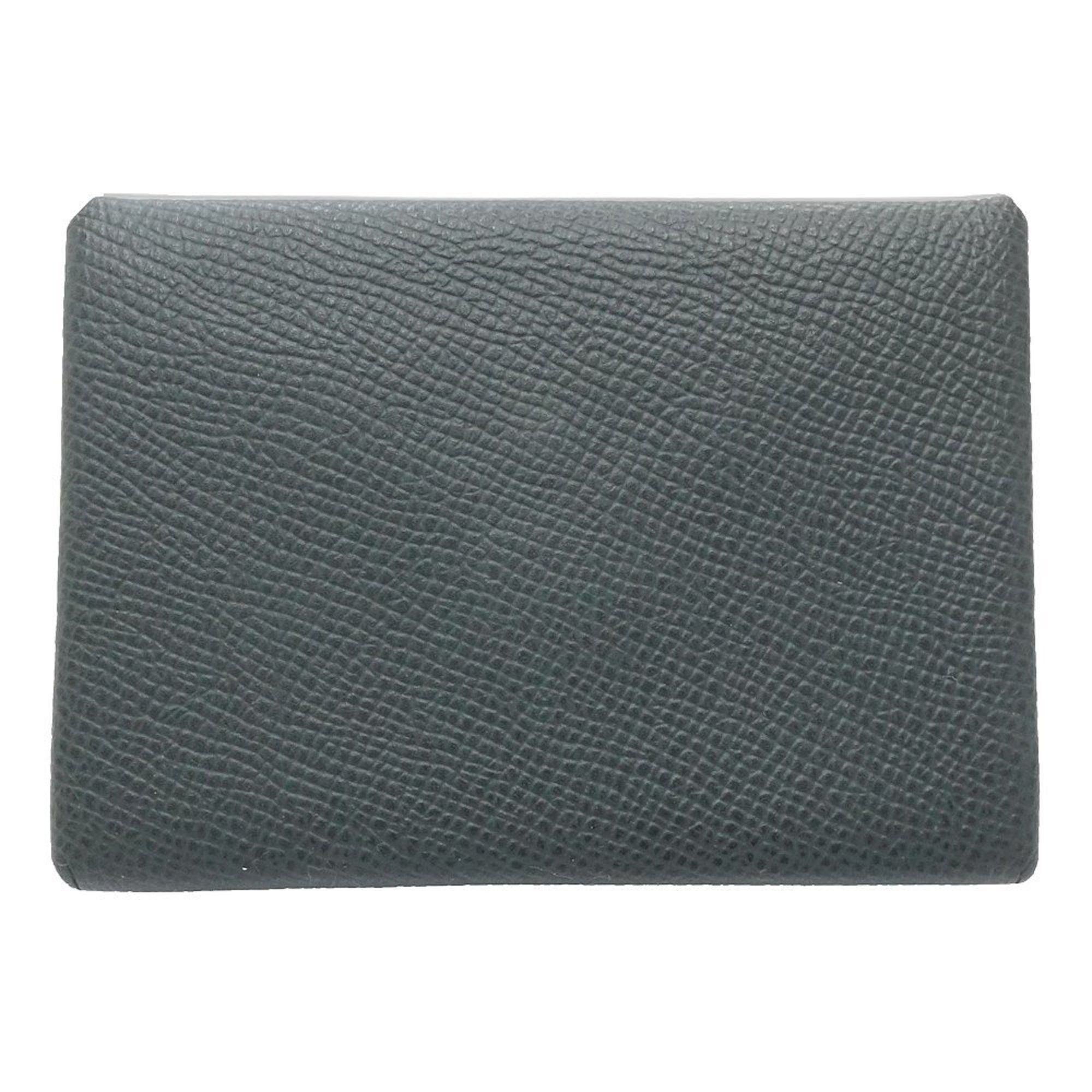 Hermes Hermes Wallet/Coin Case Calvi Duo Z Stamp Taurillon Clemence Vert Anglais 181269 Size ONE SIZE - 1 Thumbnail