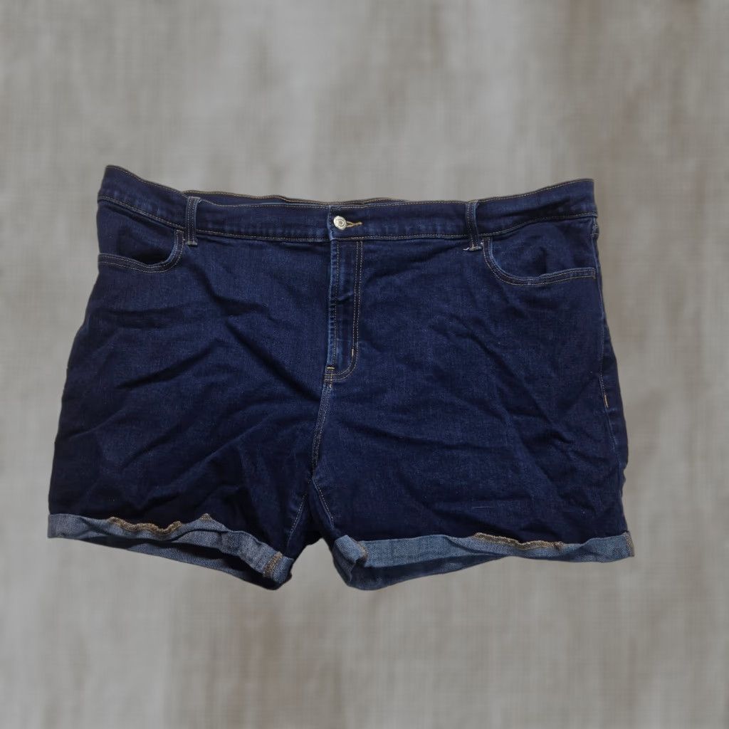 Old Navy Old Navy Denim Mid-Rise Shorts Blue Jean 5-Pocket Pocketed Cuffed Casual Adult Womens 24 - Womens Size 42" / US 20 - 1 Thumbnail