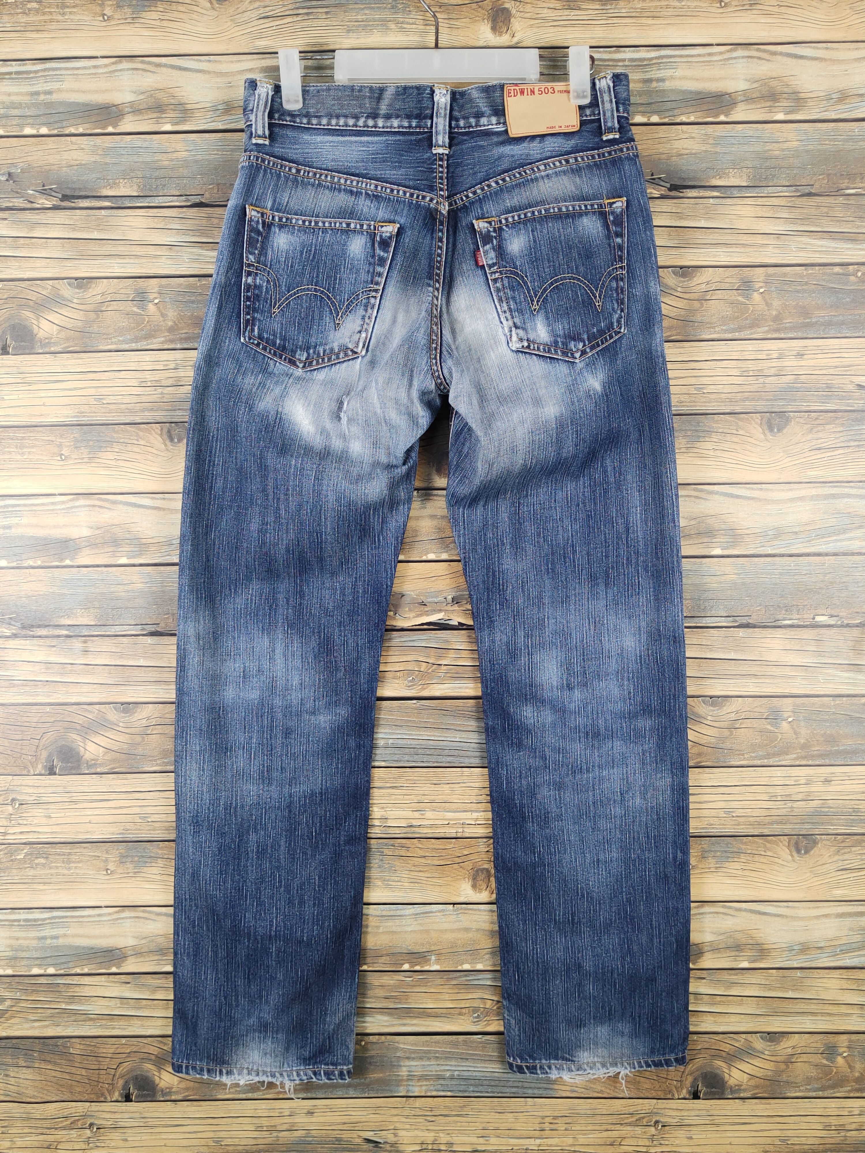 Edwin Edwin 305 Dark Blue Distressed Ripped denim Jeans #W1571 Size US 30 / EU 46 - 7 Thumbnail