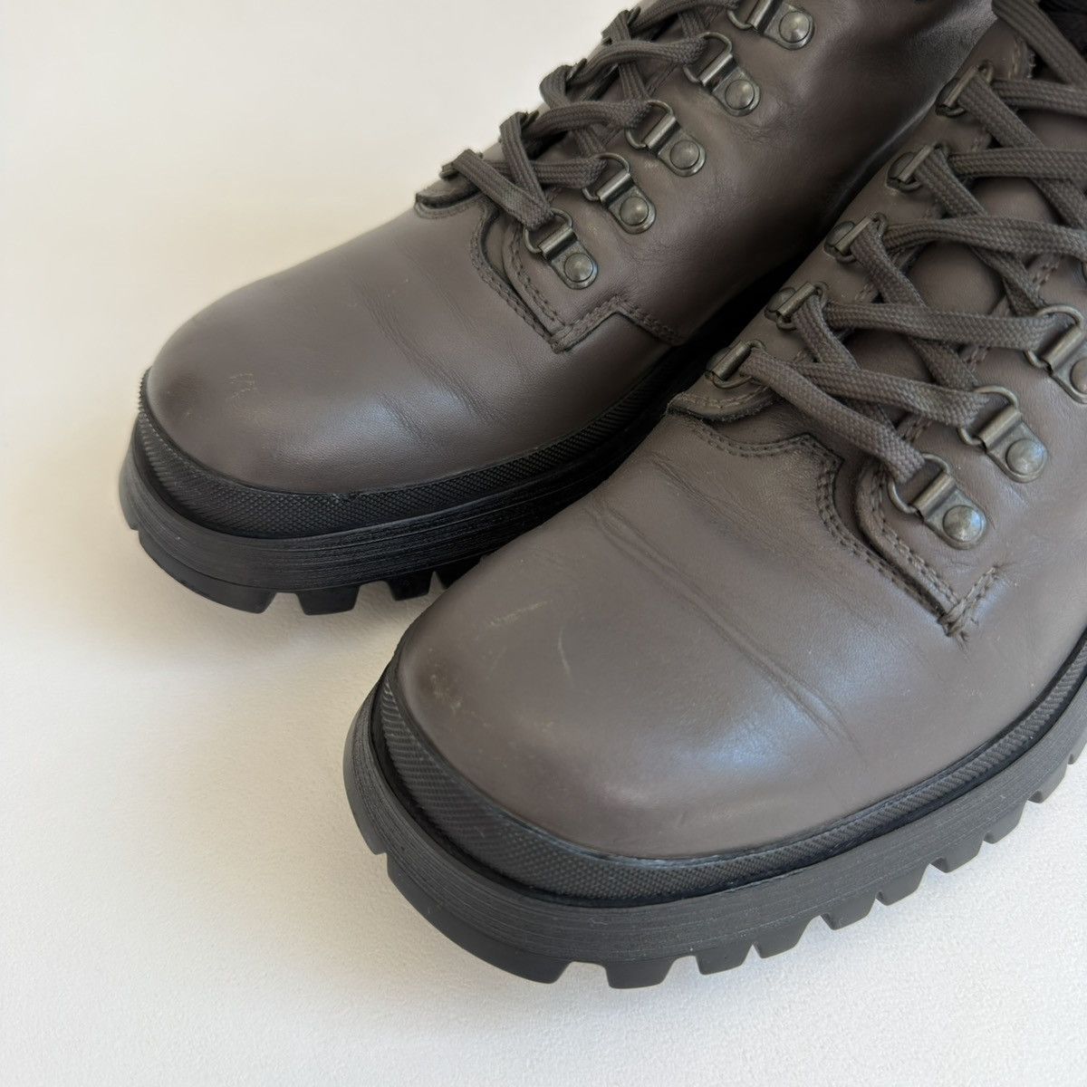 Prada Mid 2000s Gray Leather Combat Boots Size US 9 / EU 42 - 5 Thumbnail