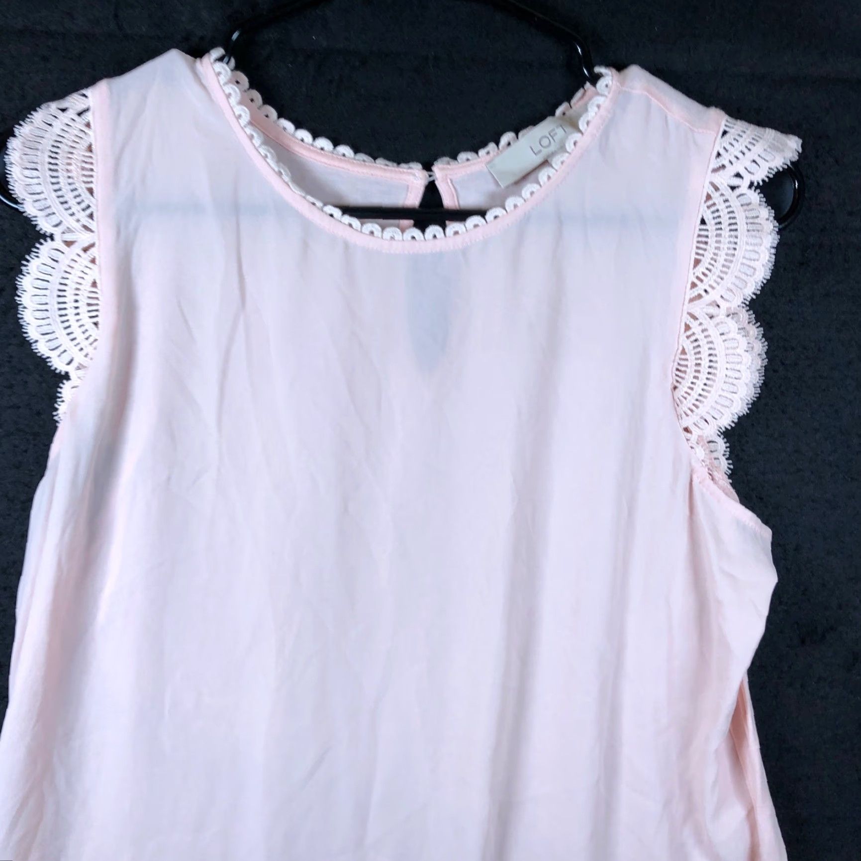 Ann Taylor LOFT Womens Blouse Pink Sleeveless Crew Neck Tank Sheer Lightweight Chiffon M Casual Workwear Size M / US 6-8 / IT 42-44 - 2 Thumbnail
