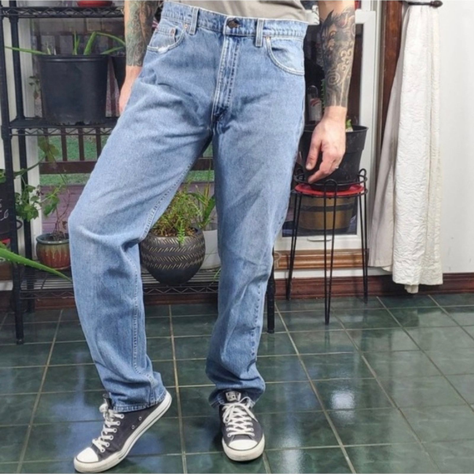 Levi's Vintage Levi's 505 Orange Tab Straight Leg Jeans 40 x 32 Size US 40 / EU 56 - 1 Thumbnail
