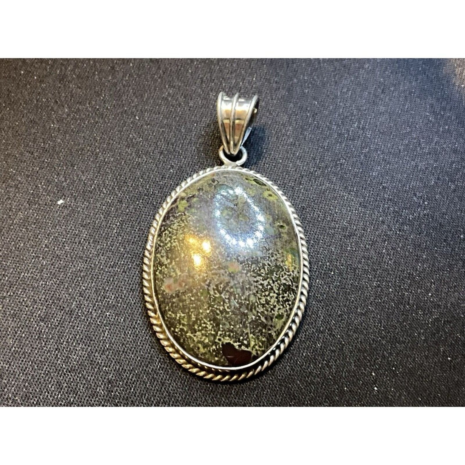 Other 925 Sterling Silver Pendant with Ocean Jasper Stone Size ONE SIZE - 2 Thumbnail