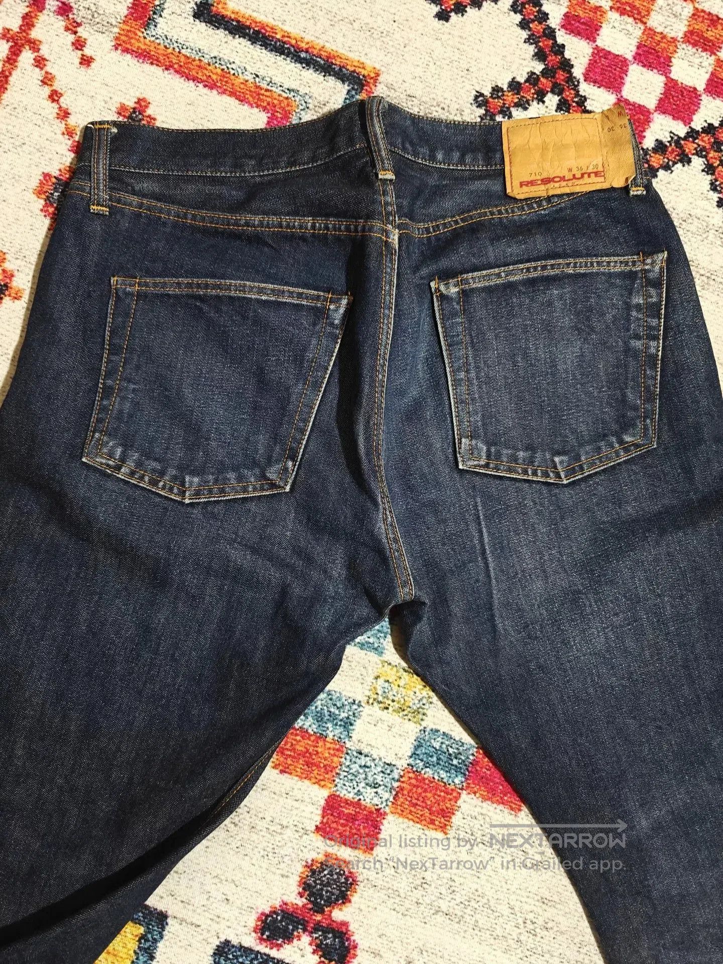 RESOLUTE RESOLUTE 710 Retro Slim Straight Raw Jeans. Size US 36 / EU 52 - 6 Thumbnail
