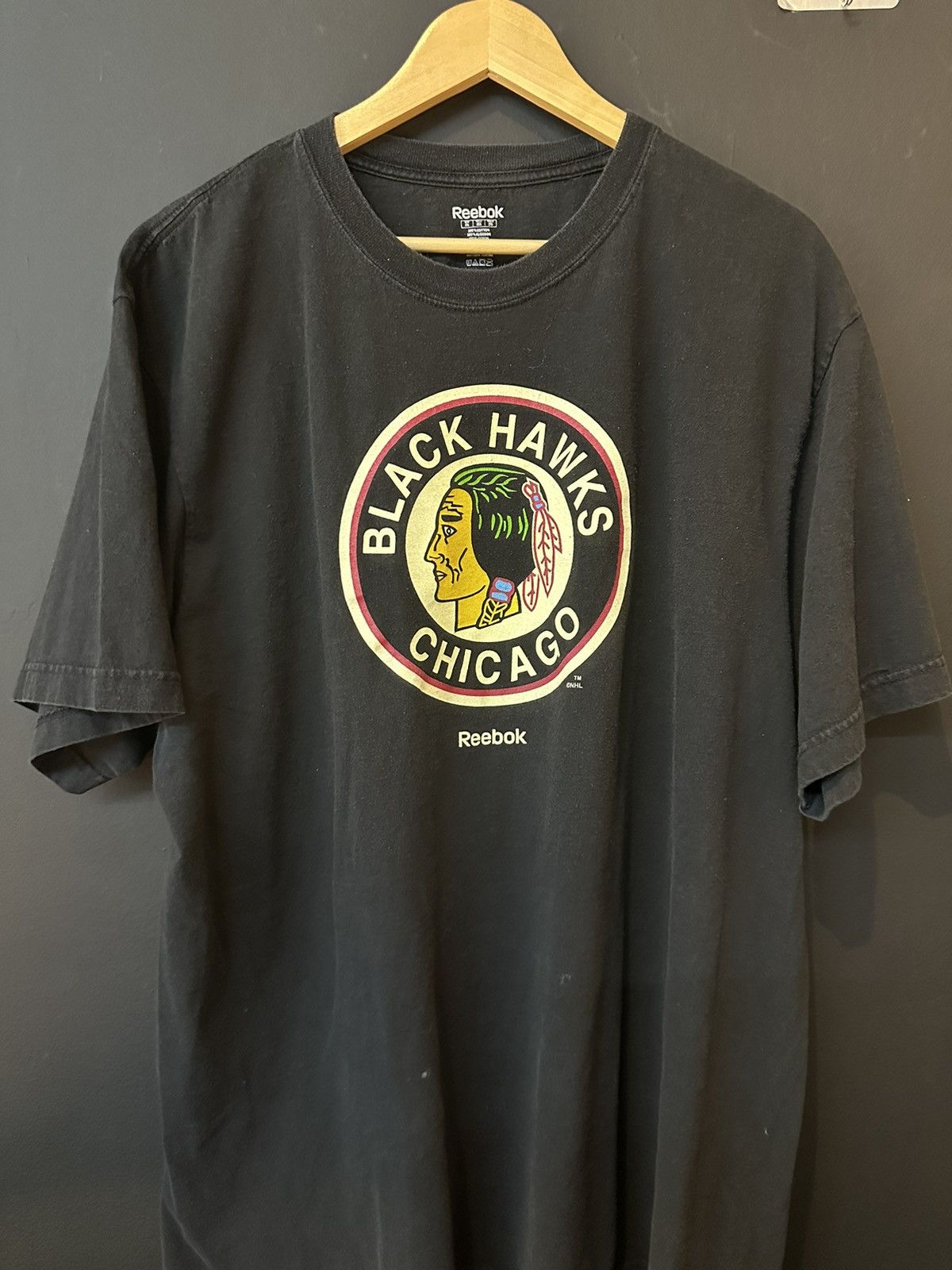 NHL × Vintage NHL BLACK HAWKS Size US XL / EU 56 / 4 - 1 Thumbnail