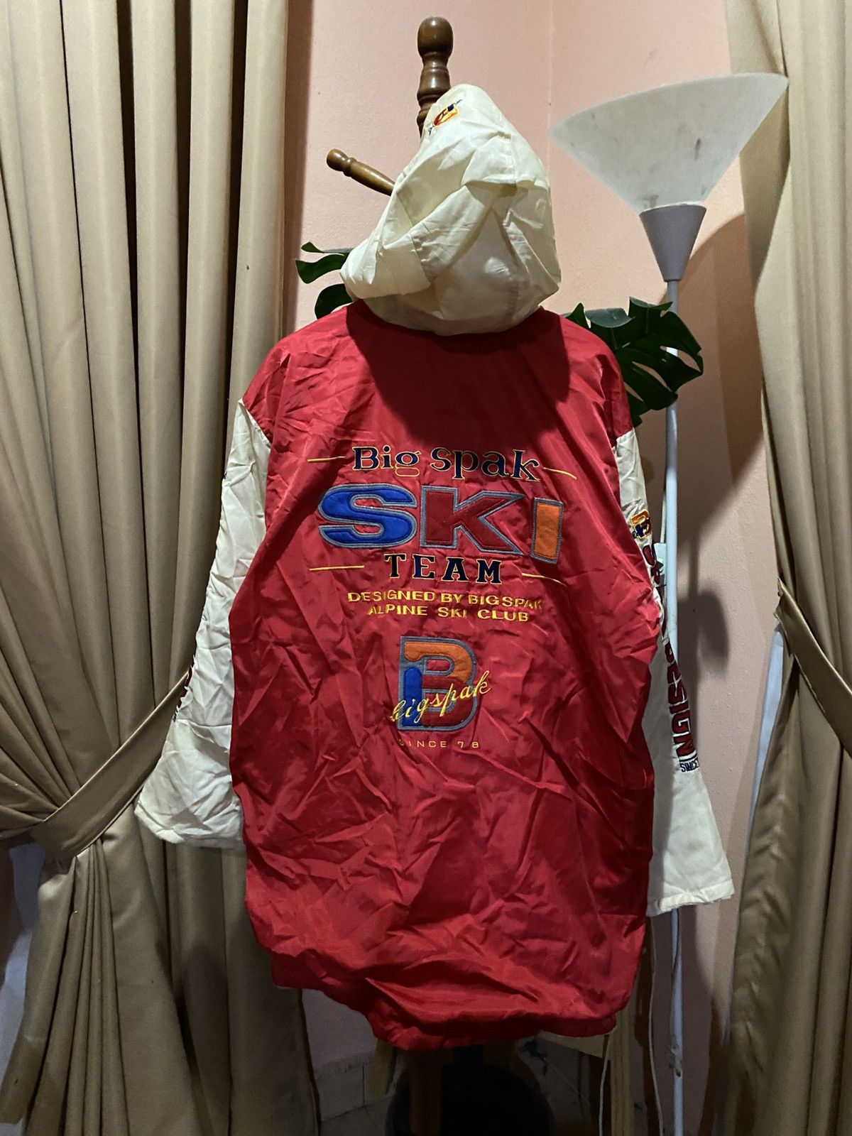 Vintage Vintage 1980s Big Spak Ski Team Jacket –Two-Tone Red & Cream Size US L / EU 52-54 / 3 - 9 Thumbnail