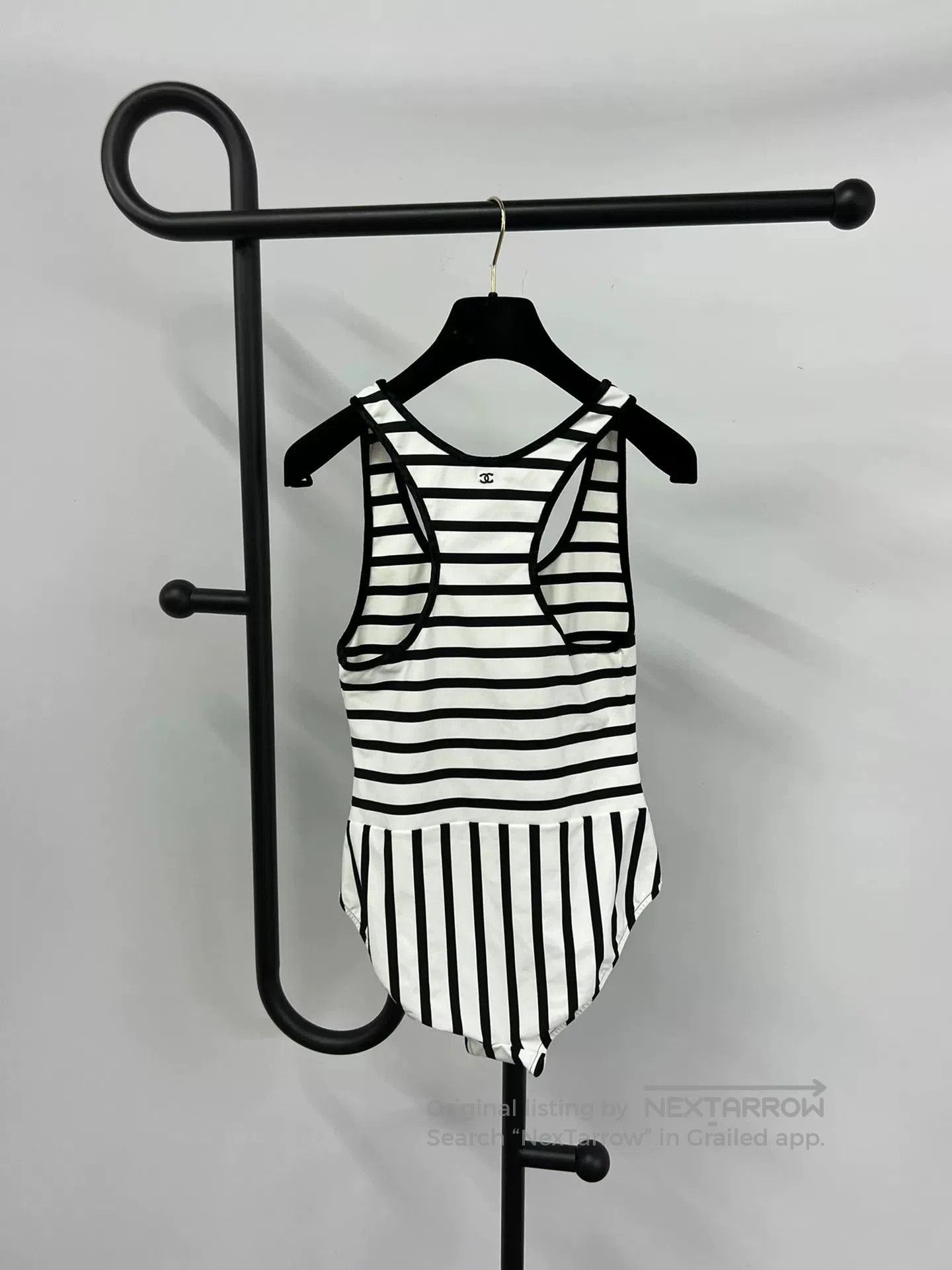 Chanel Chanel Black and White Striped Swimsuit. Size US 38 / EU 54 - 2 Thumbnail