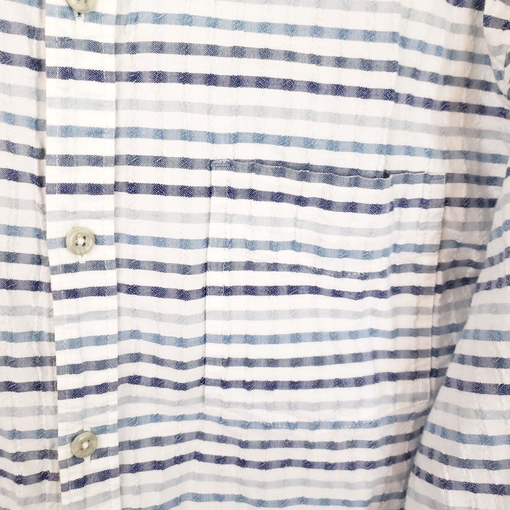 Carbon2Cobalt Carbon 2 Cobalt Shirt Mens XL White Multi-Blue Striped Button Up Long Sleeve Casual Workwear Size US XL / EU 56 / 4 - 4 Thumbnail