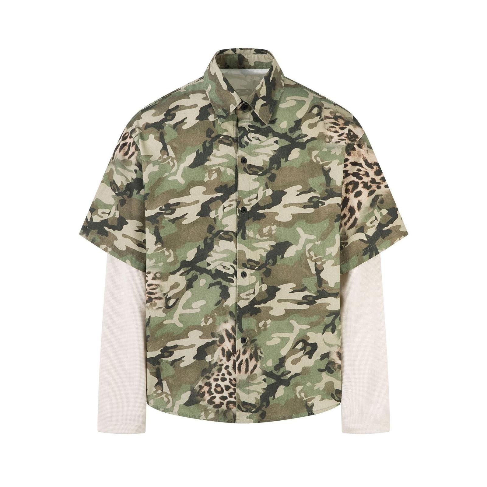 Vintage Camo Faux-Layer Long-Sleeve Shirt Size US M / EU 48-50 / 2 - 1 Thumbnail