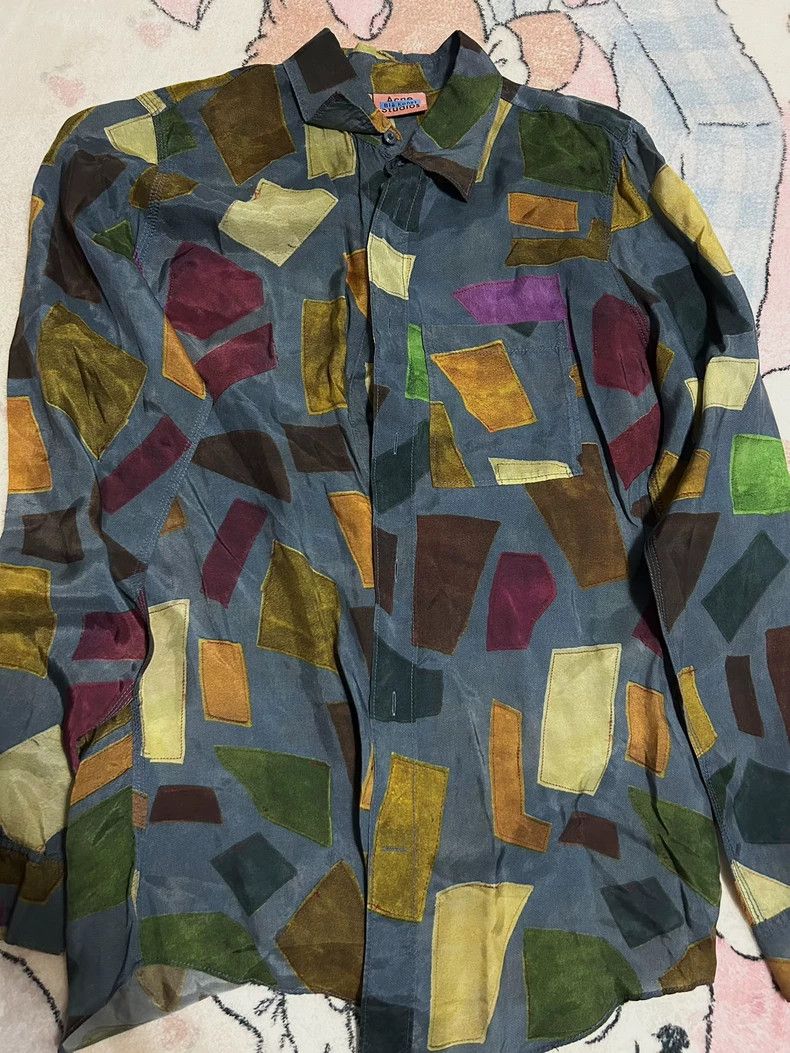 Acne Studios Acne Studios Brownish-yellow blocks and a blue coat Size US M / EU 48-50 / 2 - 1 Thumbnail
