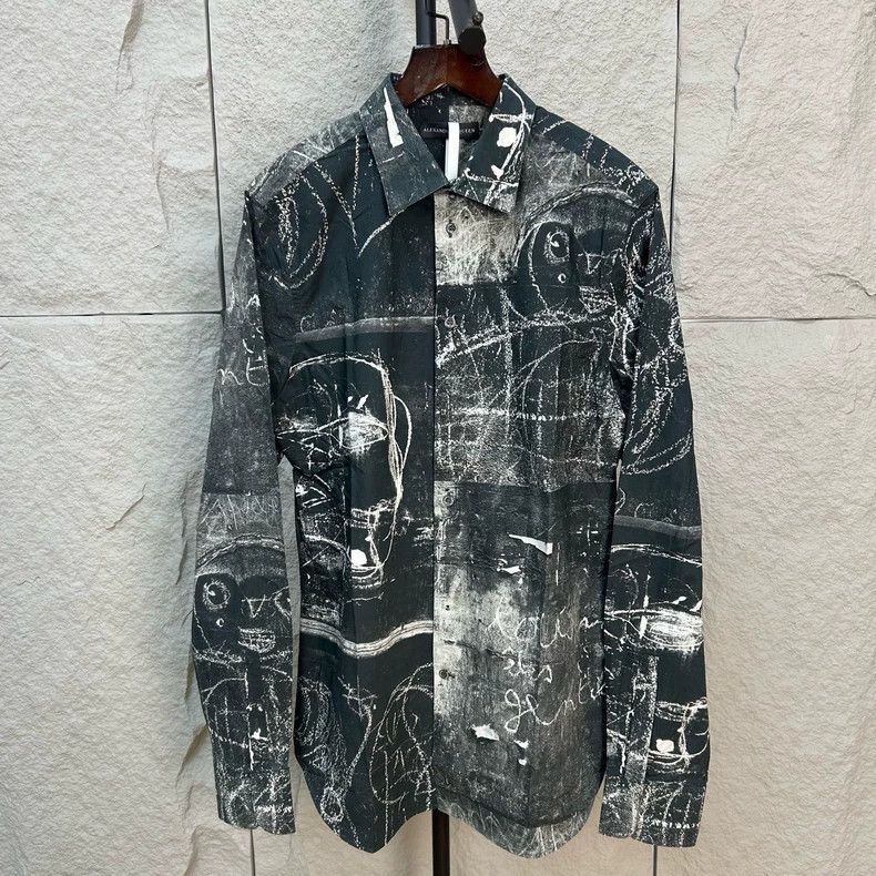 Alexander McQueen Alexander McQueen Black Graffiti Shirt - dmc Size US M / EU 48-50 / 2 - 1 Thumbnail