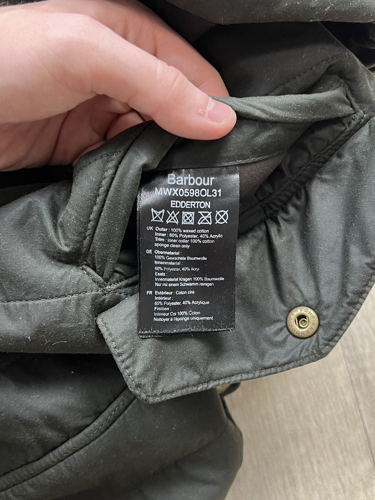 Barbour Barbour Edderton Quilted Waxed Jacket (Y0286) Size US L / EU 52-54 / 3 - 11 Thumbnail