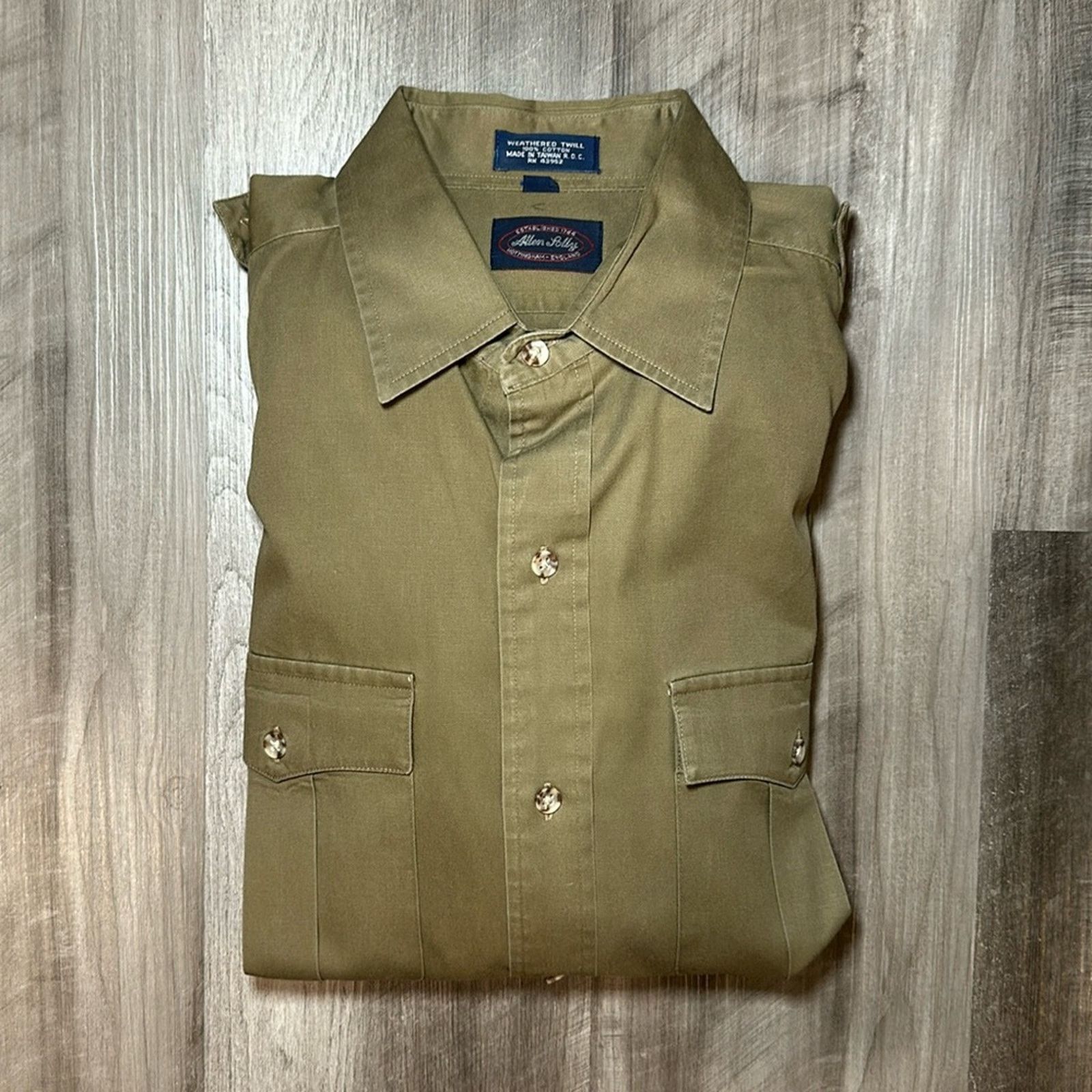 Allen Solly Allen & Solly Vintage Weathered Twill Button Down - Large Size US L / EU 52-54 / 3 - 1 Thumbnail