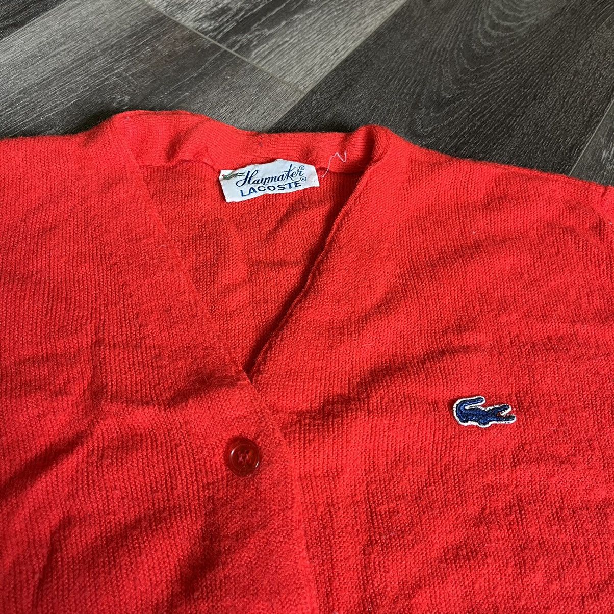 Lacoste Vintage 1960s Lacoste Haymaker Acrylic Cardigan Sweater Red Size US S / EU 44-46 / 1 - 2 Thumbnail