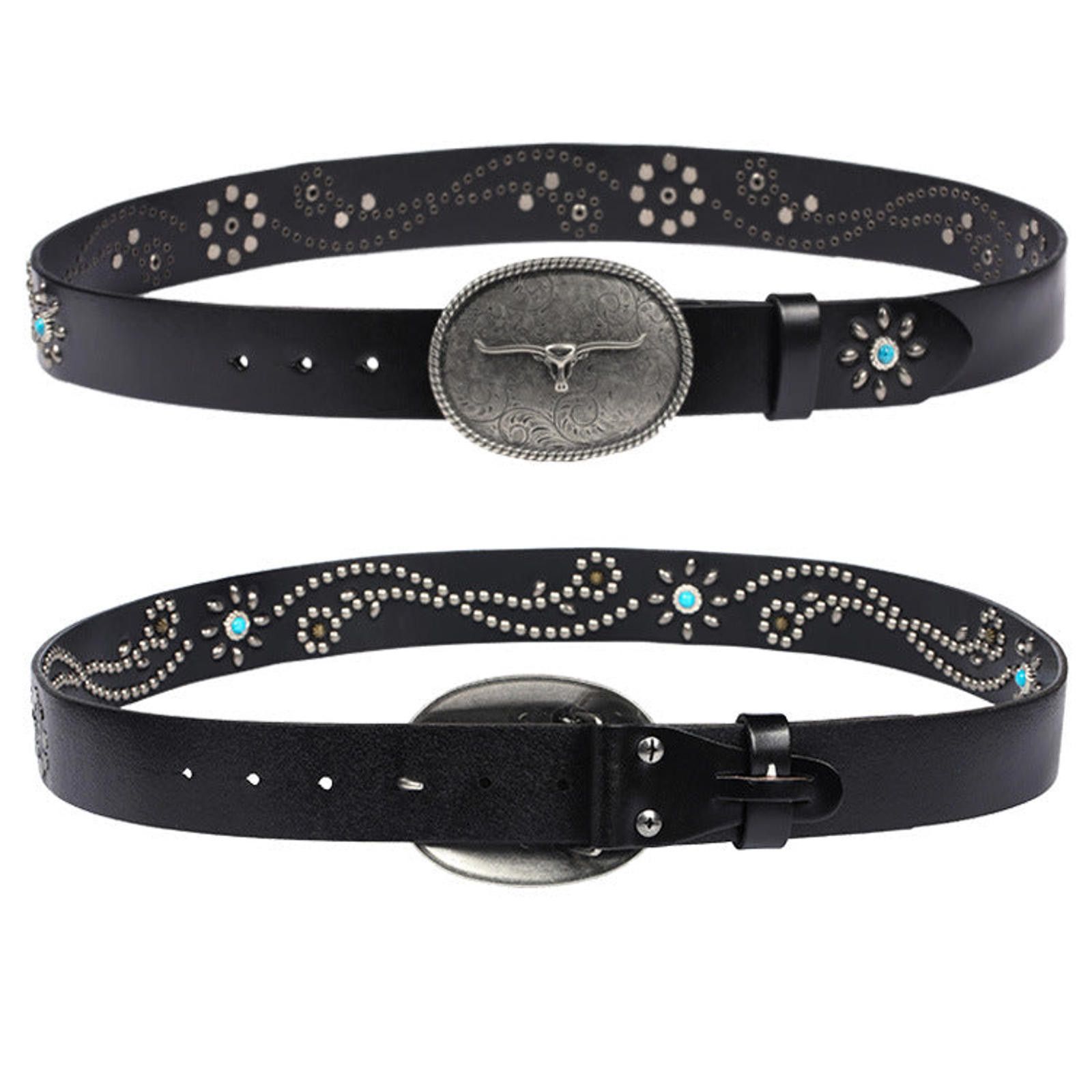 Leather Faux Turquoise Decoration Retro Belt Size ONE SIZE - 2 Thumbnail
