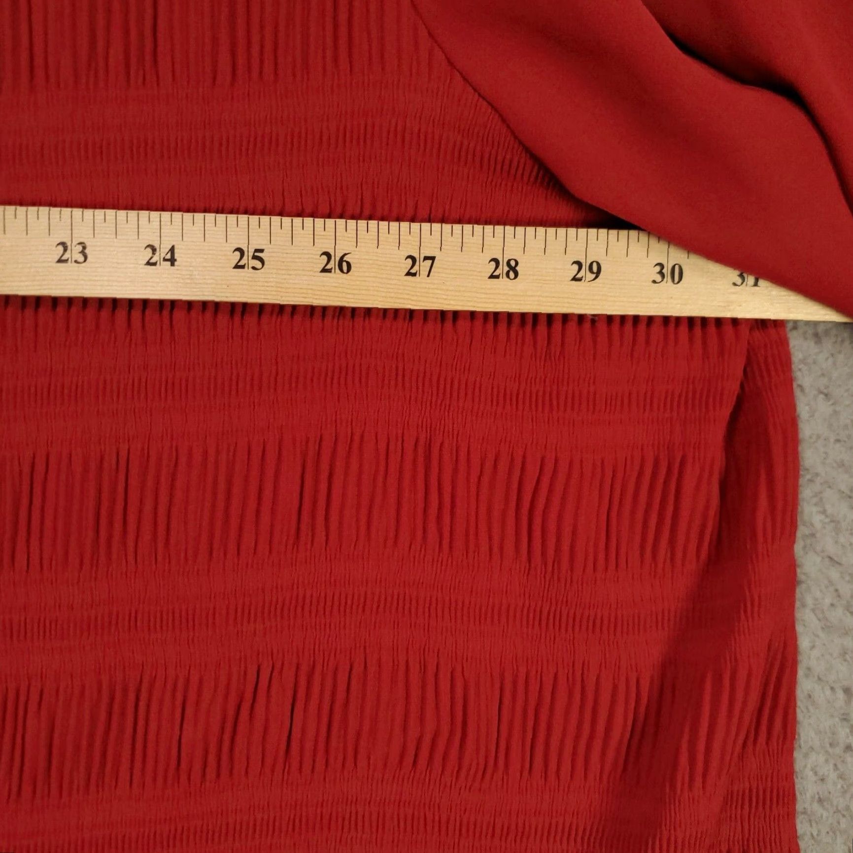 Vintage Maggie Barnes Top Women’s 32W Red Button Up Pleated Textured Tunic Blouse Size XXS / US 00 / IT 34 - 5 Thumbnail