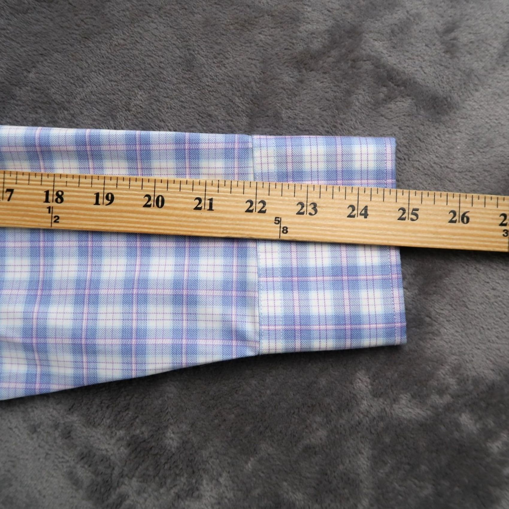 Pinko Twillory Shirt Men M Plaid Pink Blue Twill Stretch Button Up Long Sleeve Casual Travel Untuckable Regular Fit White? Size US M / EU 48-50 / 2 - 7 Thumbnail