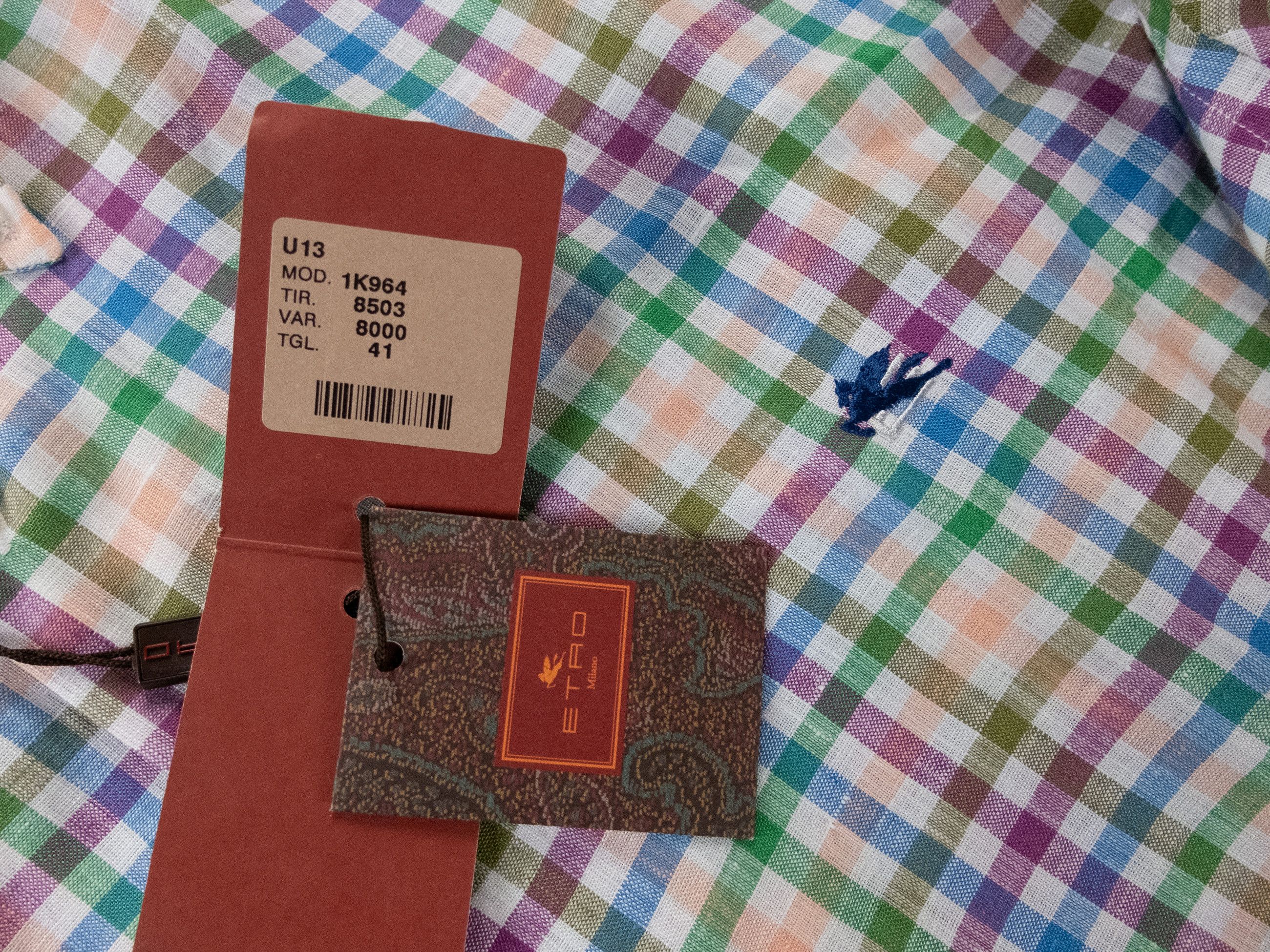 Etro ETRO Milano colorful plaid white linen shirt 41 16 authentic Size US L / EU 52-54 / 3 - 3 Thumbnail