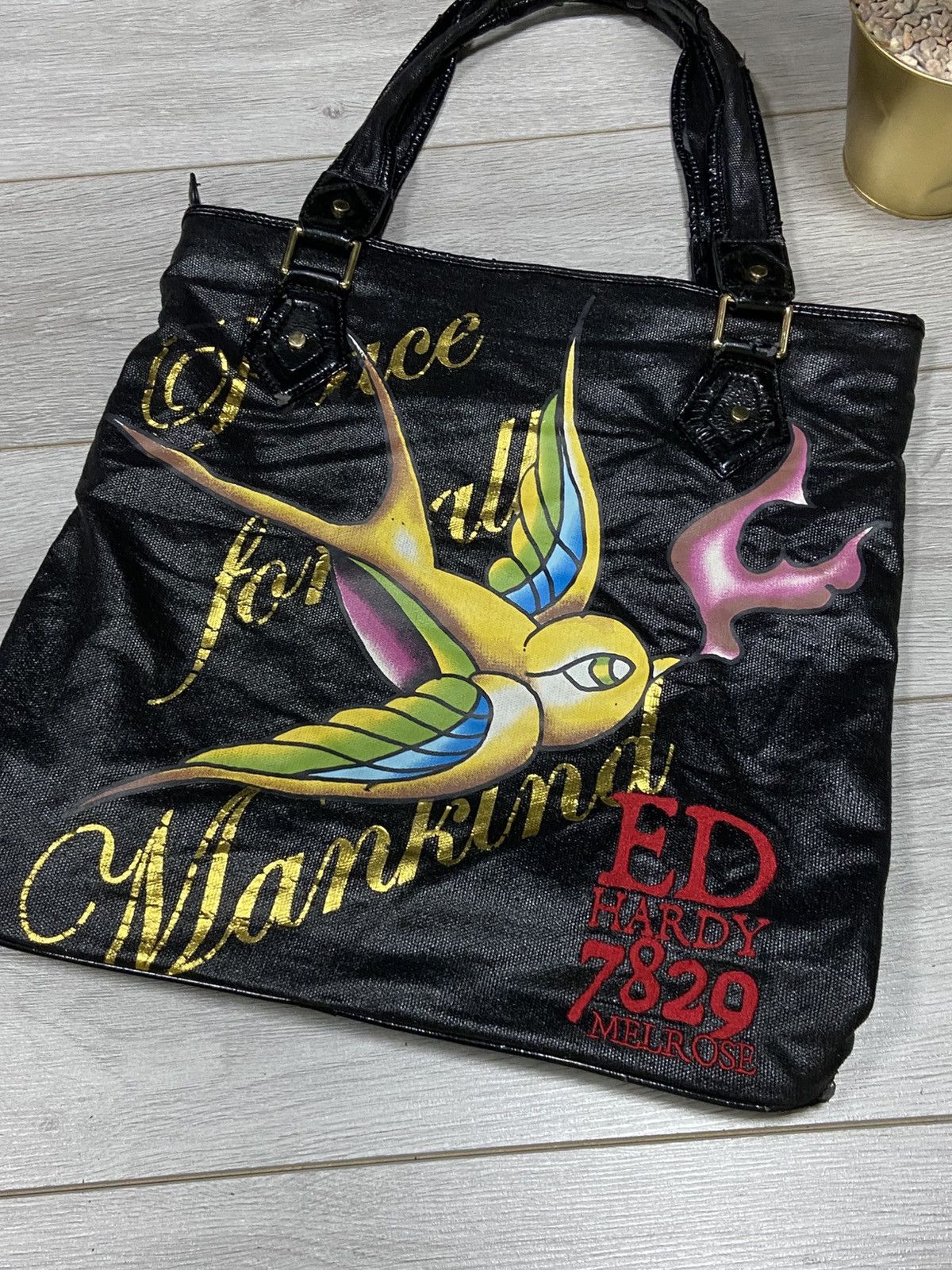 Ed Hardy Ed Hardy swallow love kills slowly tote bag Size ONE SIZE - 8 Thumbnail