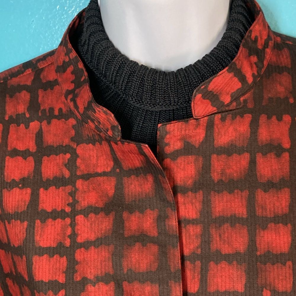 Vintage MIM Made in Marrakesh Cotton Tunic Blouse Red & Black Oversi Size ONE SIZE - 9 Thumbnail