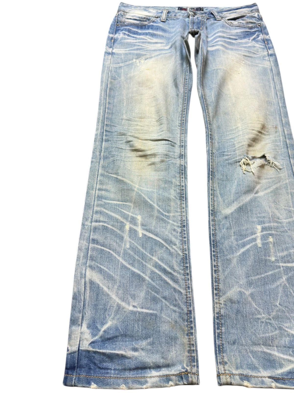 After Six Vintage AFT10 Faded Wrinkles Whiskers Distressed Denim Size US 31 - 3 Thumbnail