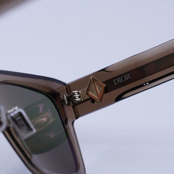 Dior Dior CD DIAMOND S3F 64C0 Sunglasses Transparent Brown Square Size ONE SIZE - 7 Thumbnail