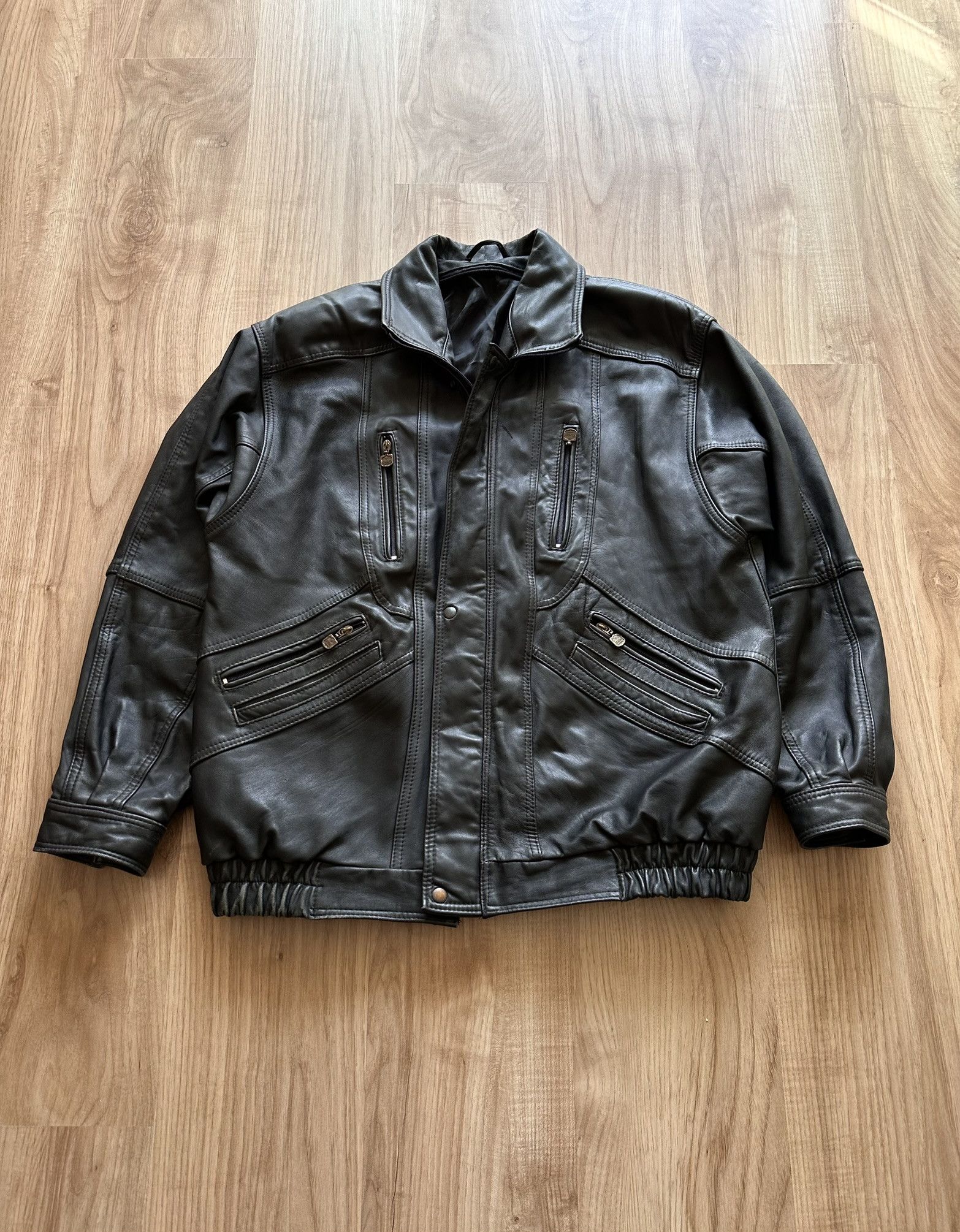 Vintage Vintage Avant Garde men biker boxy leather jacket Size US XL / EU 56 / 4 - 2 Thumbnail