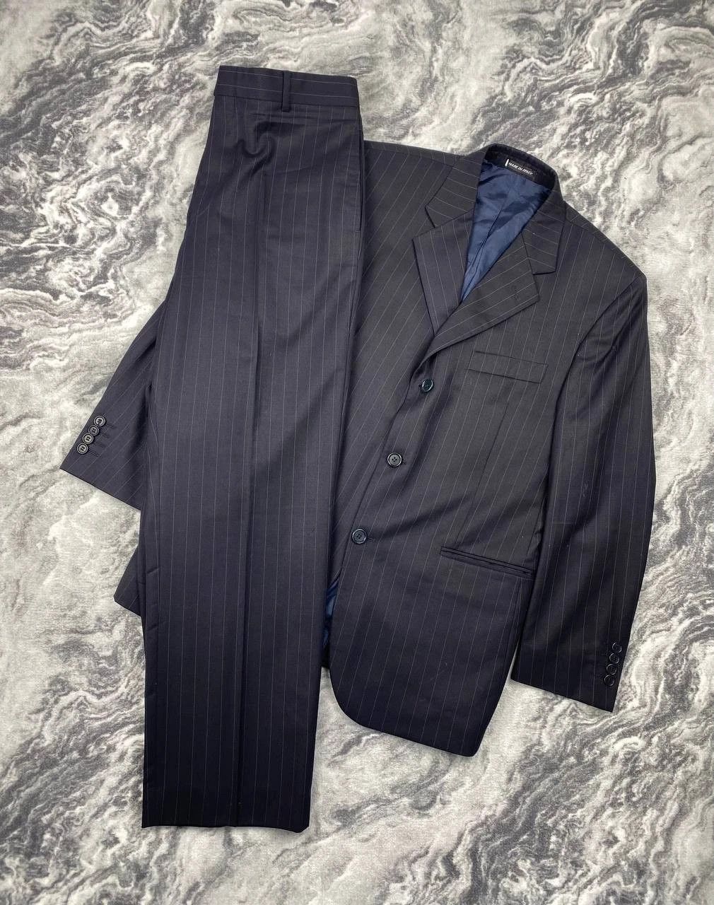 Vintage Yves Saint Laurent YSL Wool 3 Buttons Striped Suit