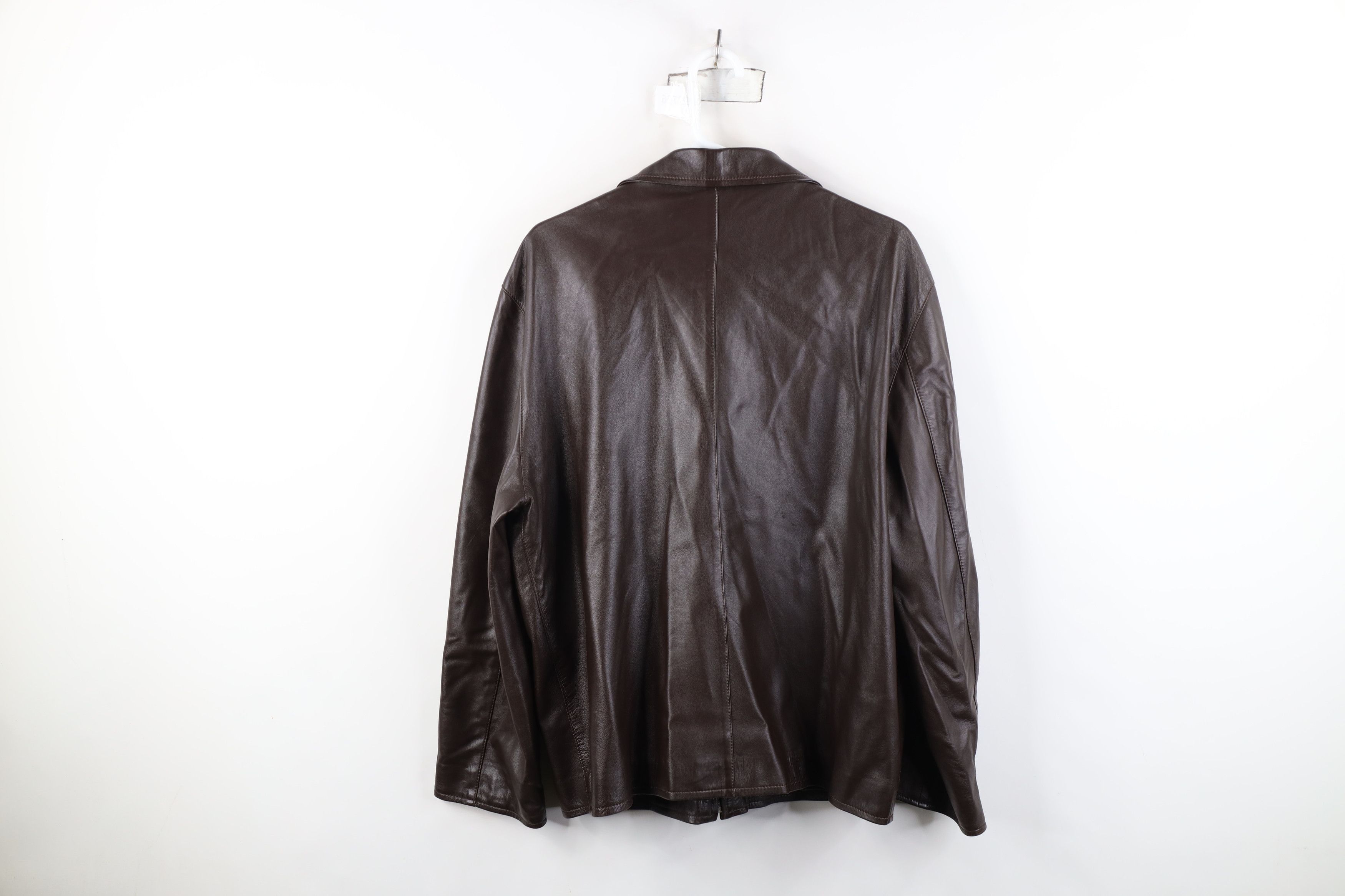 Vintage Vintage 90s Streetwear Full Zip Collared Jacket Brown Size XXL / US 16-18 / IT 52-54 - 12 Thumbnail