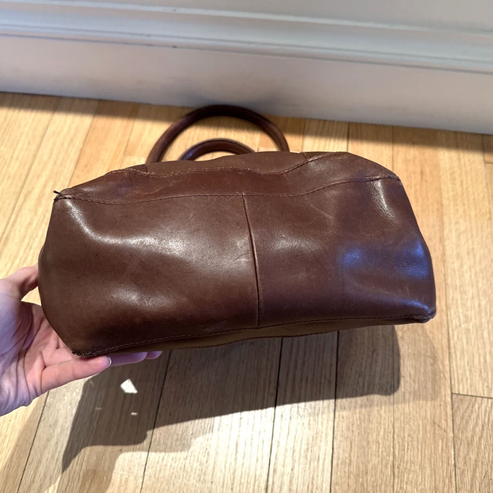 Vintage VINTAGE LL BEAN BROWN LEATHER SHOULDER TOTE MEDIUM DOUBLE HANDLE BAG Size ONE SIZE - 6 Thumbnail