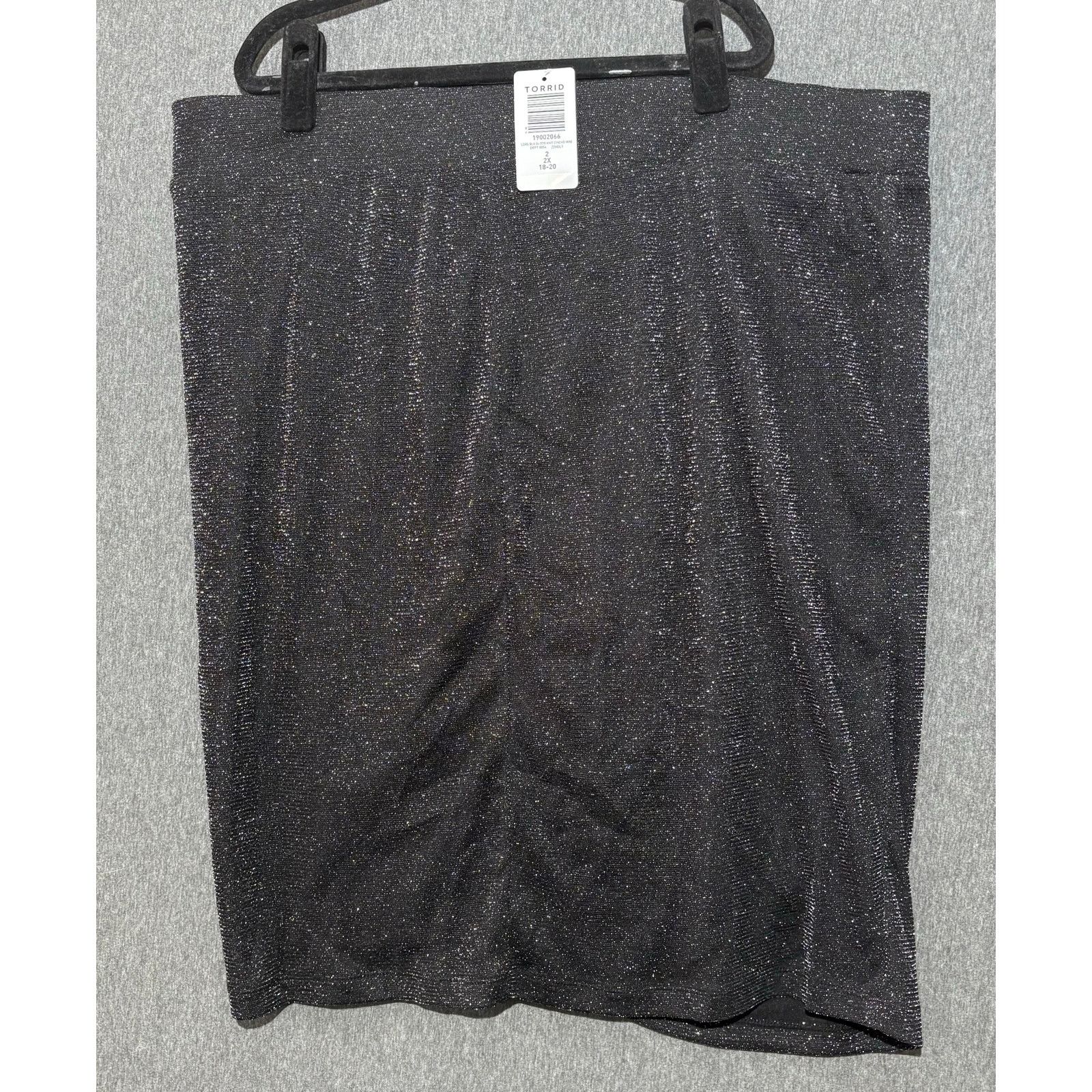 Other TORRID | Black Glitter Knit Cinched Mini Skirt | NWT | 2X Size 22" - 2 Thumbnail