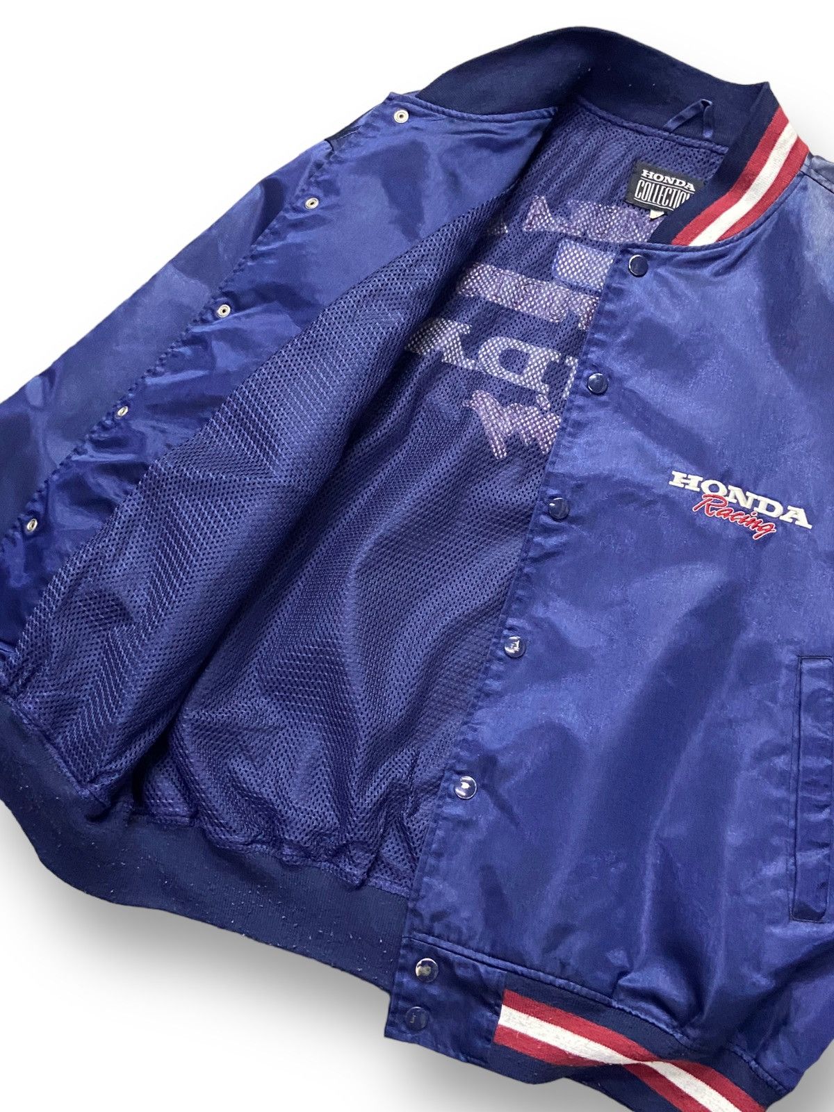 Honda × Vintage Vintage 90s Honda Racing Embroidered Sun faded Bomber Jacket Size US L / EU 52-54 / 3 - 8 Thumbnail