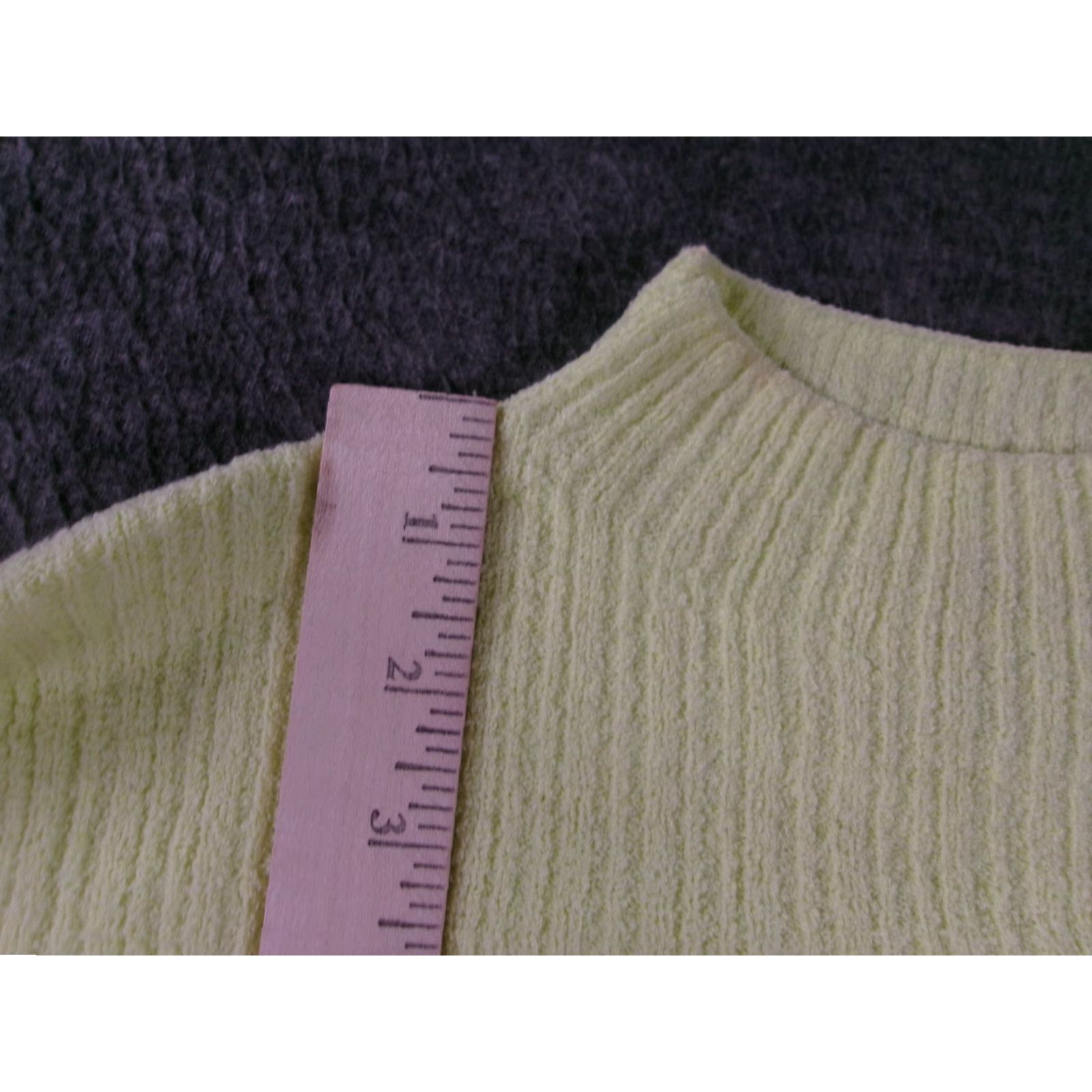 Old Navy Old Navy Sweater Women XS Green Citrine Textured Rib Mock Neck Lightweight Womens Size XS / US 0-2 / IT 36-38 - 4 Thumbnail