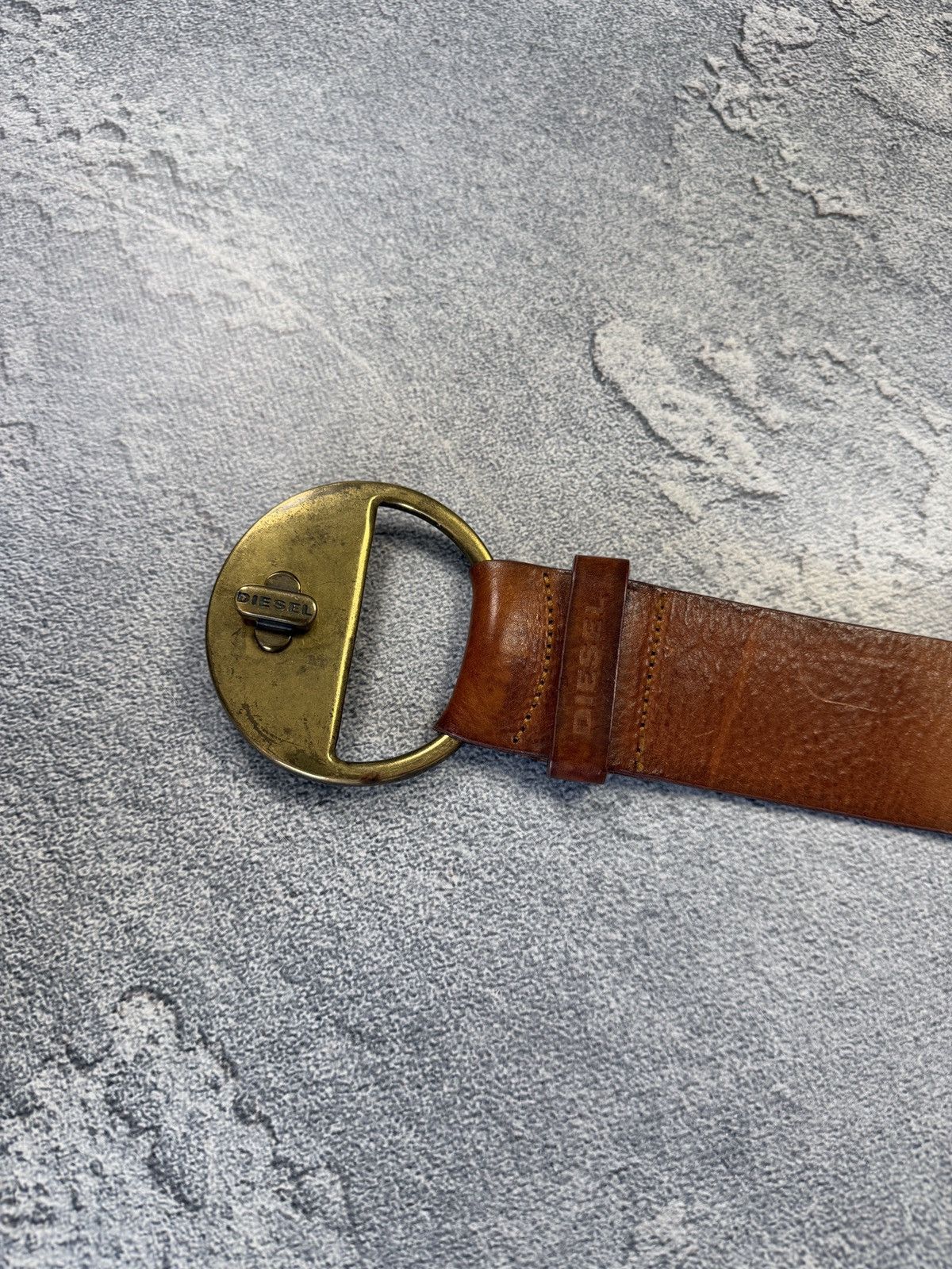 Diesel Vintage Y2K Diesel Belt Leather Metal Logo Japanese Size ONE SIZE - 2 Thumbnail