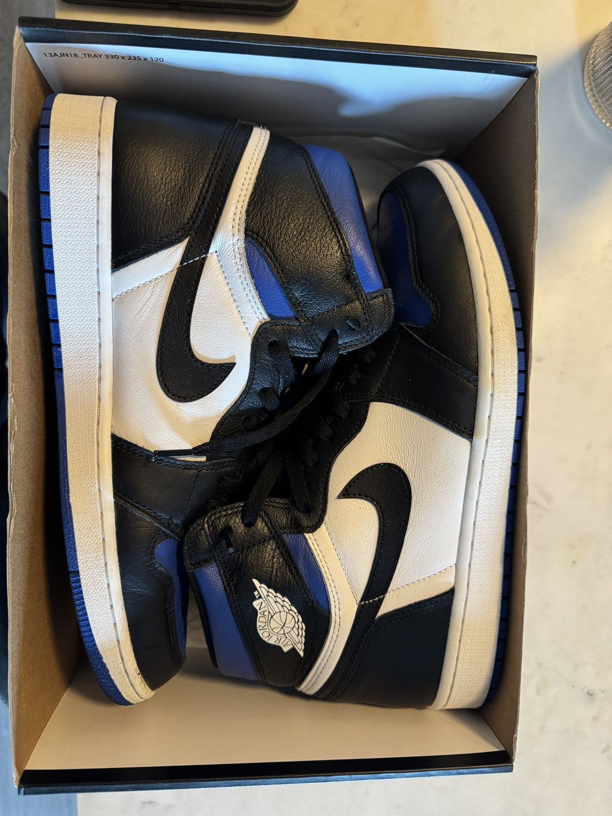 Jordan Brand Jordan 1 Retro High Royal Toe Size US 12 / EU 45 - 3 Thumbnail