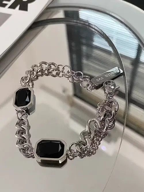 Designer × Vintage Vintage black gem bracelet Size ONE SIZE - 4 Thumbnail