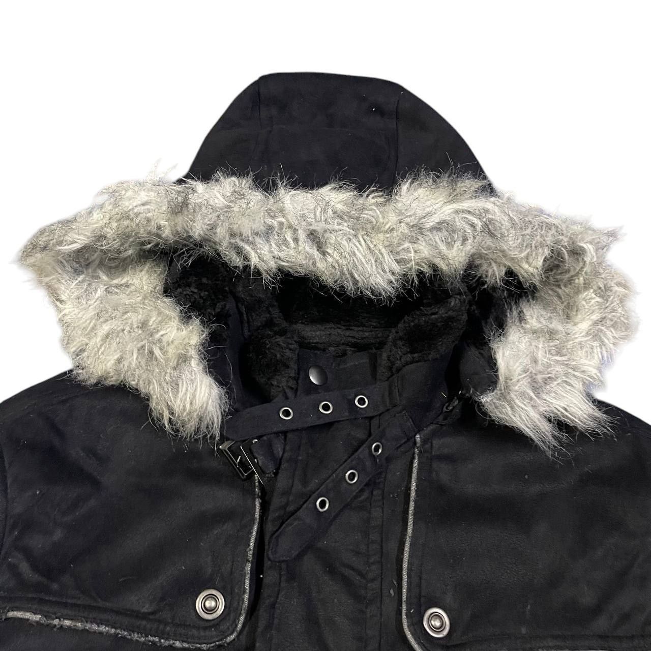 If Six Was Nine Vintage Gilevans Suede Fur Hooded Jacket Size US L / EU 52-54 / 3 - 5 Thumbnail