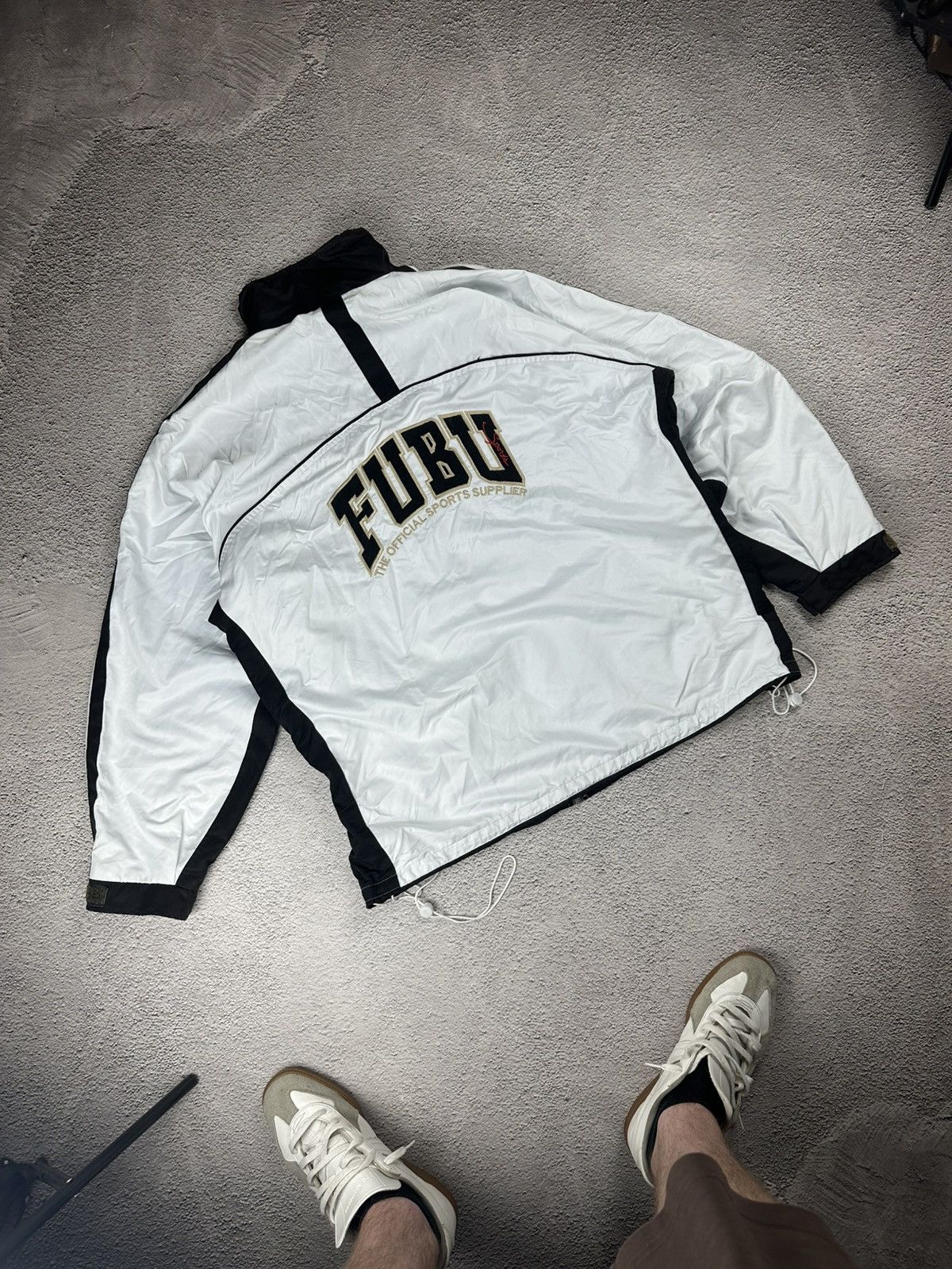 Vintage Fubu Track Jacket Nylon Y2K Logo Drill Style SK8