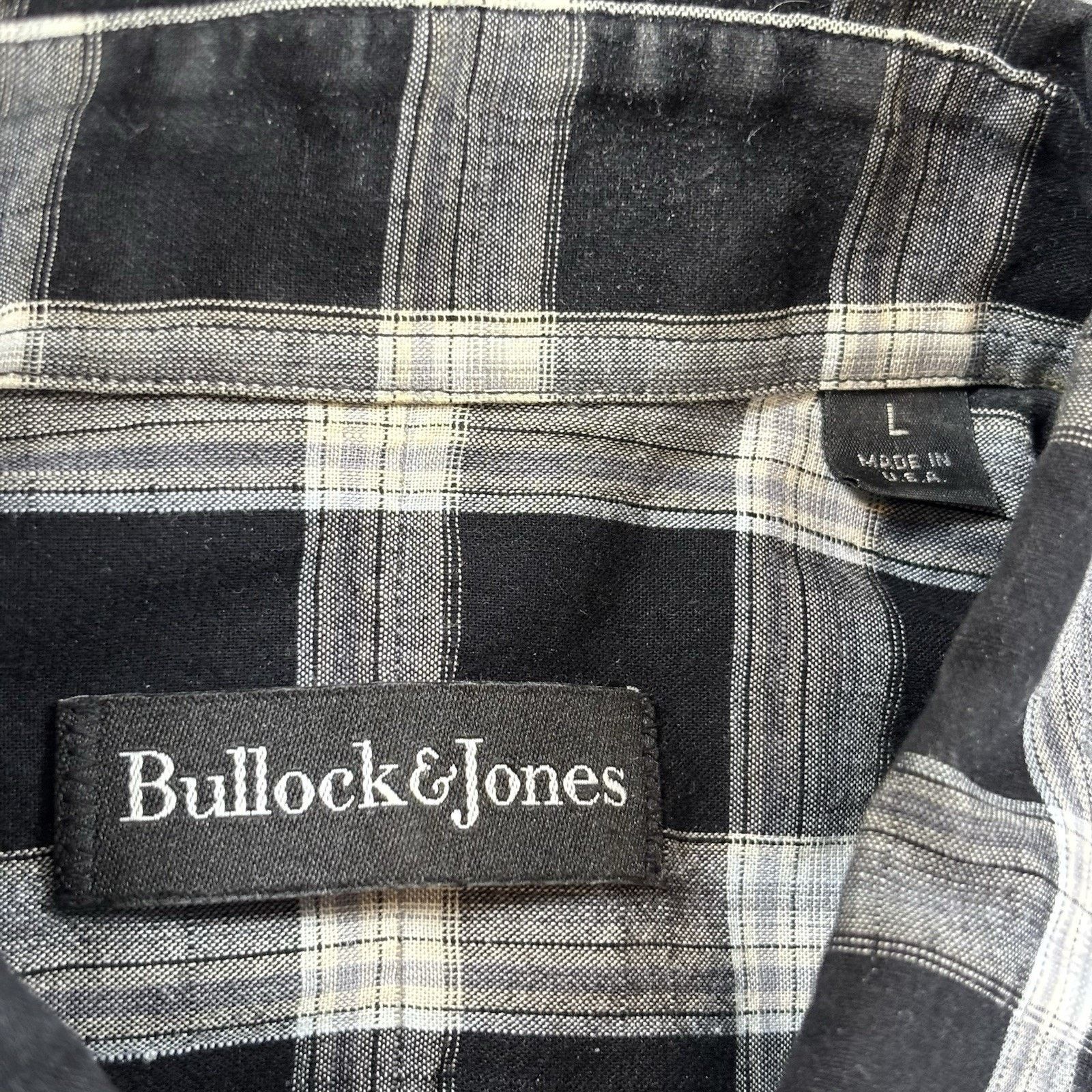 Bullock & Jones Bullock & Jones Men's Large Plaid Cotton Button Down Shirt Size US L / EU 52-54 / 3 - 3 Thumbnail